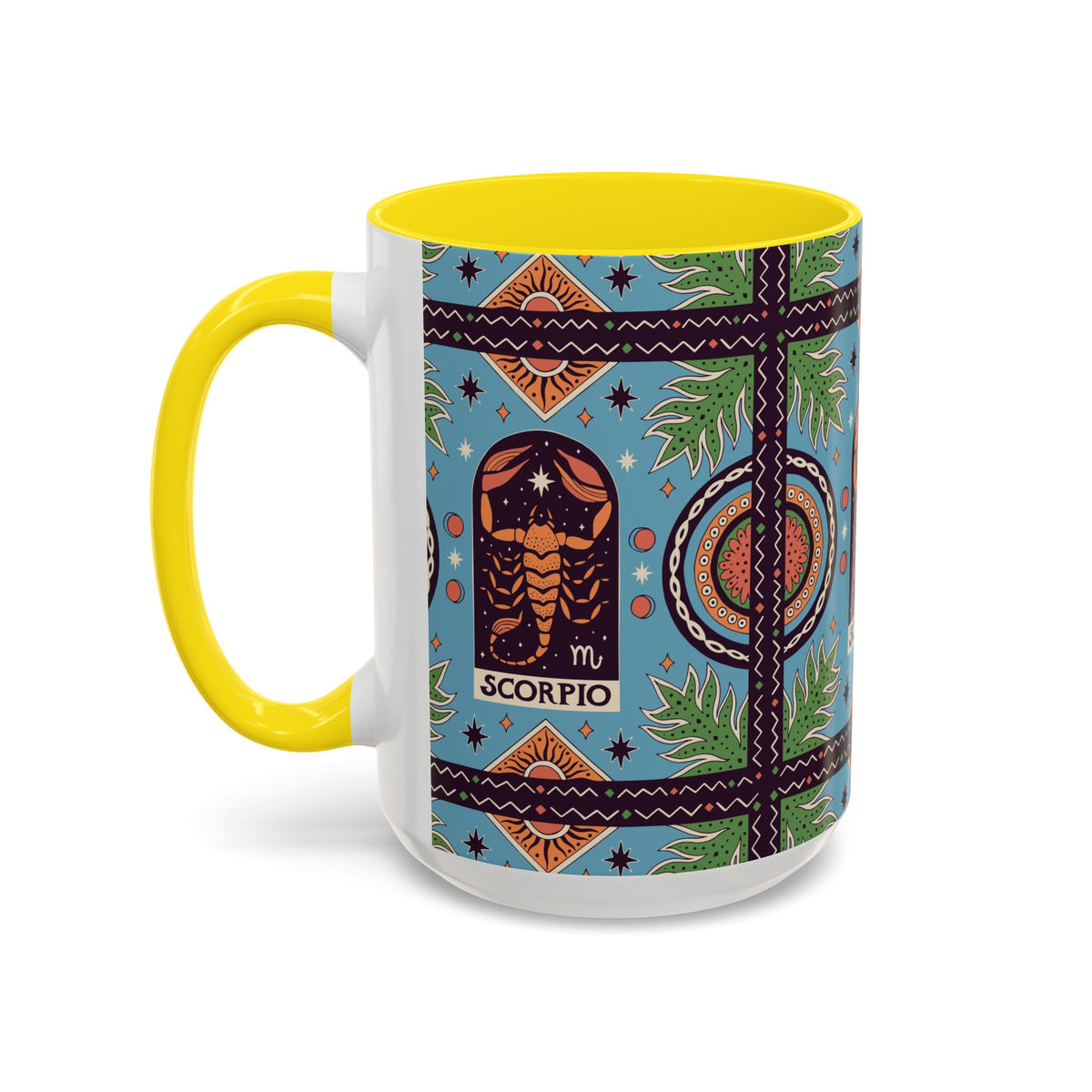 Colorful Scorpio Zodiac Ceramic Mug, Custom 11oz & 15oz Coffee Cup Design - Ira World Art LLC
