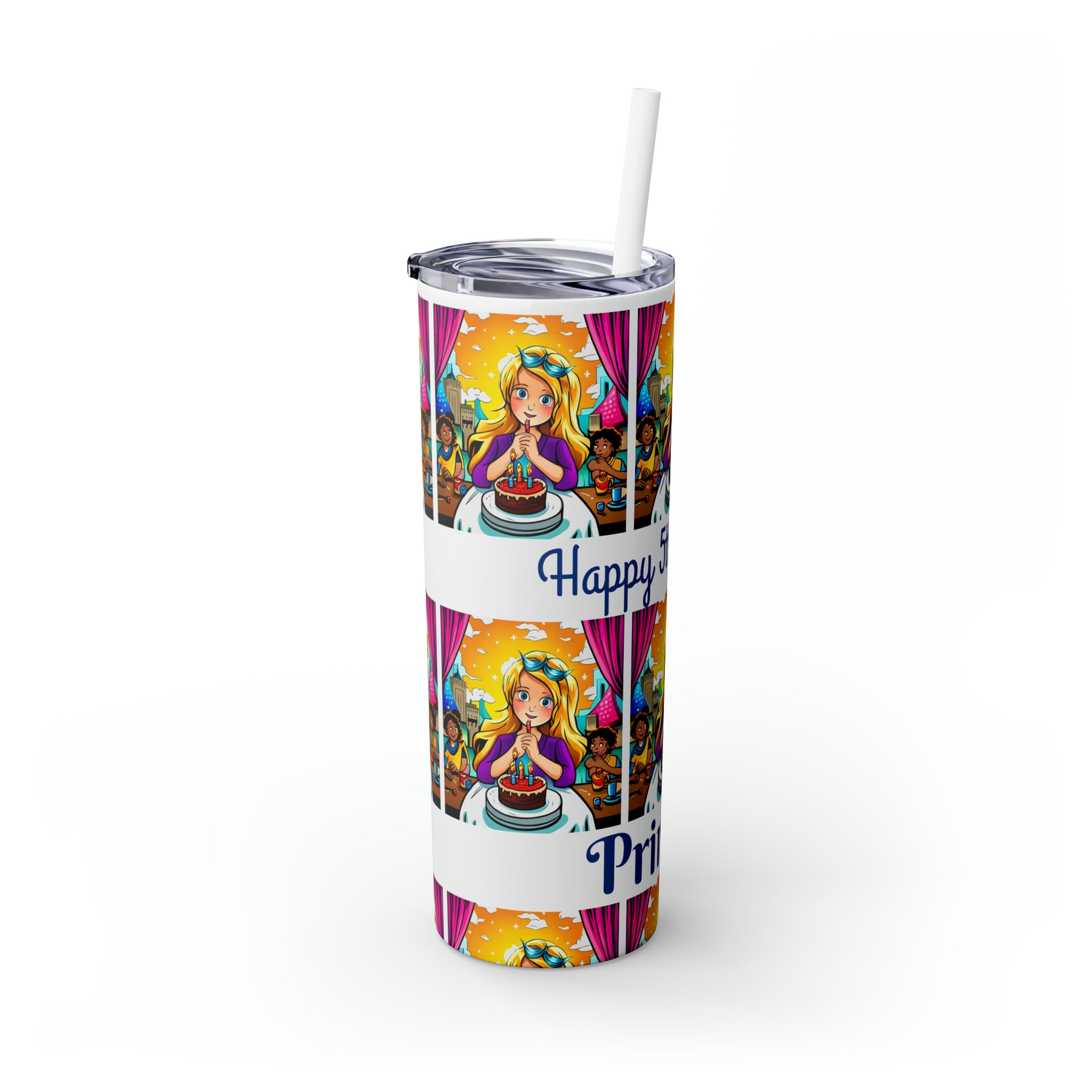 Stylish 20oz Birthday Skinny Tumbler with Straw – Celebrate in Sip-worthy Fashion!" - Ira World Art LLC