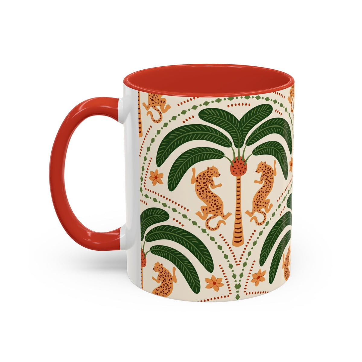 Tropical Ceramic Coffee Mug with Colorful Floral Design, 11oz & 15oz - Ira World Art LLC