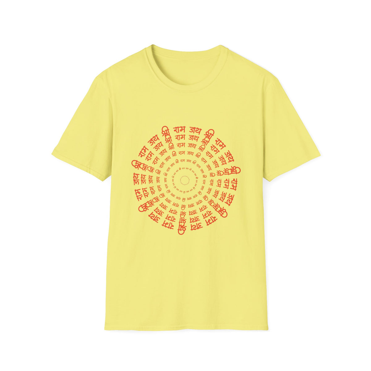 Ram Mantra Unisex Softstyle T-Shirt - Spiritual Mantra Text Tee, Yoga Meditation Shirt, Positive Vibes Graphic Tee, Sanskrit Om Symbol Tee, - Ira World Art LLC