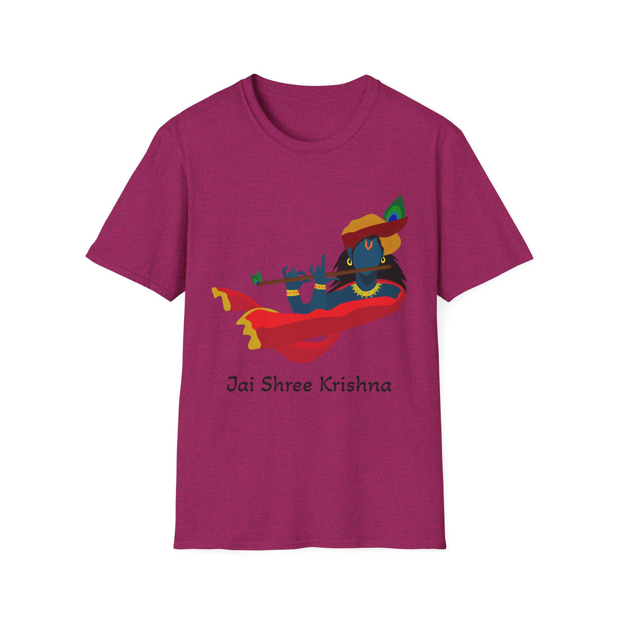 Krishna Tees Unisex T-Shirt - Indian Spiritual Clothing, Krishna Boho Shirt, Yoga Apparel, Unisex Graphic Tee, Hindu Krishna Top - Ira World Art LLC