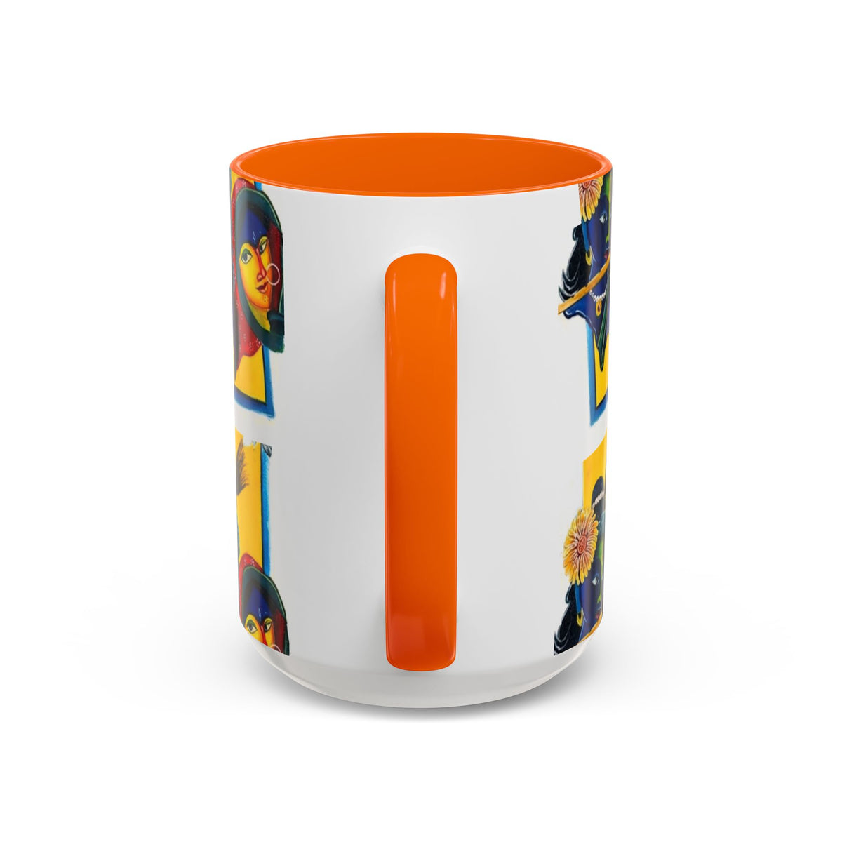 Colorful Ceramic Mug with Unique Hindu Art Design, 11oz & 15oz Aesthetic Gift - Ira World Art LLC