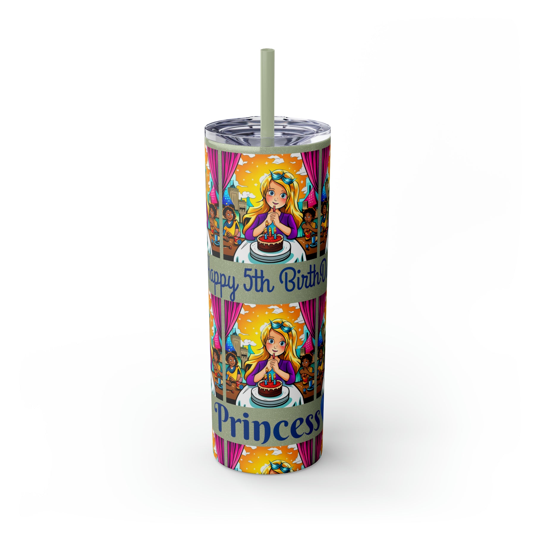 Stylish 20oz Birthday Skinny Tumbler with Straw – Celebrate in Sip-worthy Fashion!" - Ira World Art LLC