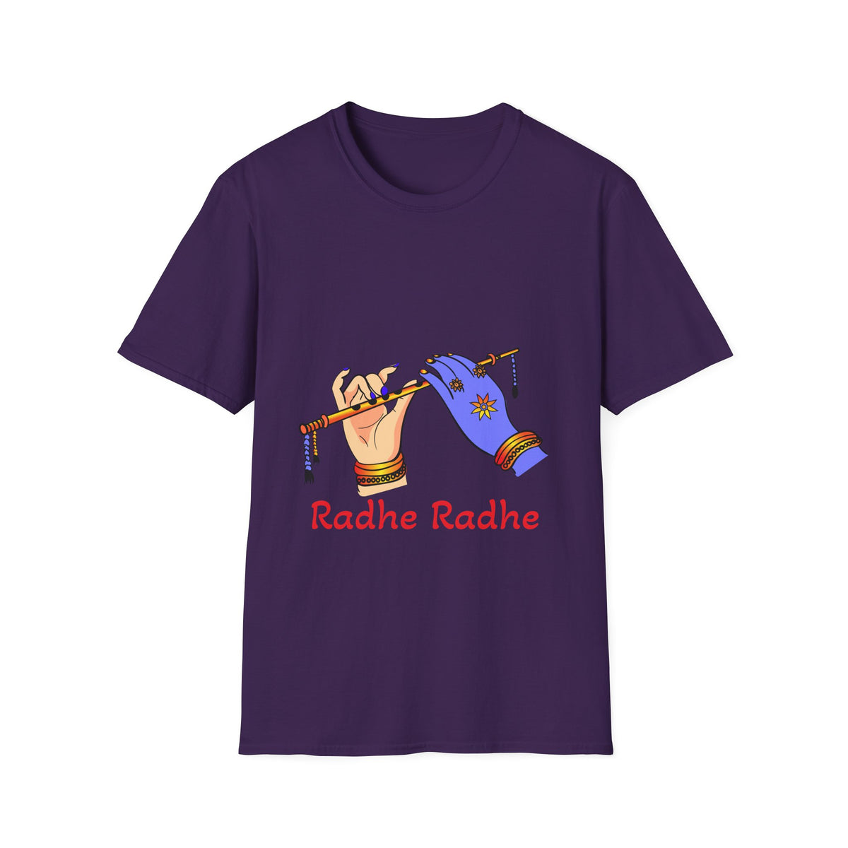 Spiritual Unisex T-Shirt, Comfortable Cotton Tee with 'Radhe Radhe' Design, Perfect for Festivals, Gifts for Friends, Everyday Wear - Ira World Art LLC