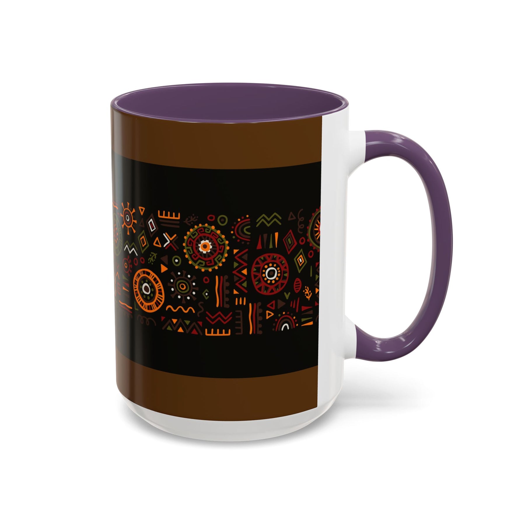Tribal Ceramic Coffee Mug, Afrocentric Colorful Design, Custom 11oz & 15oz - Ira World Art LLC