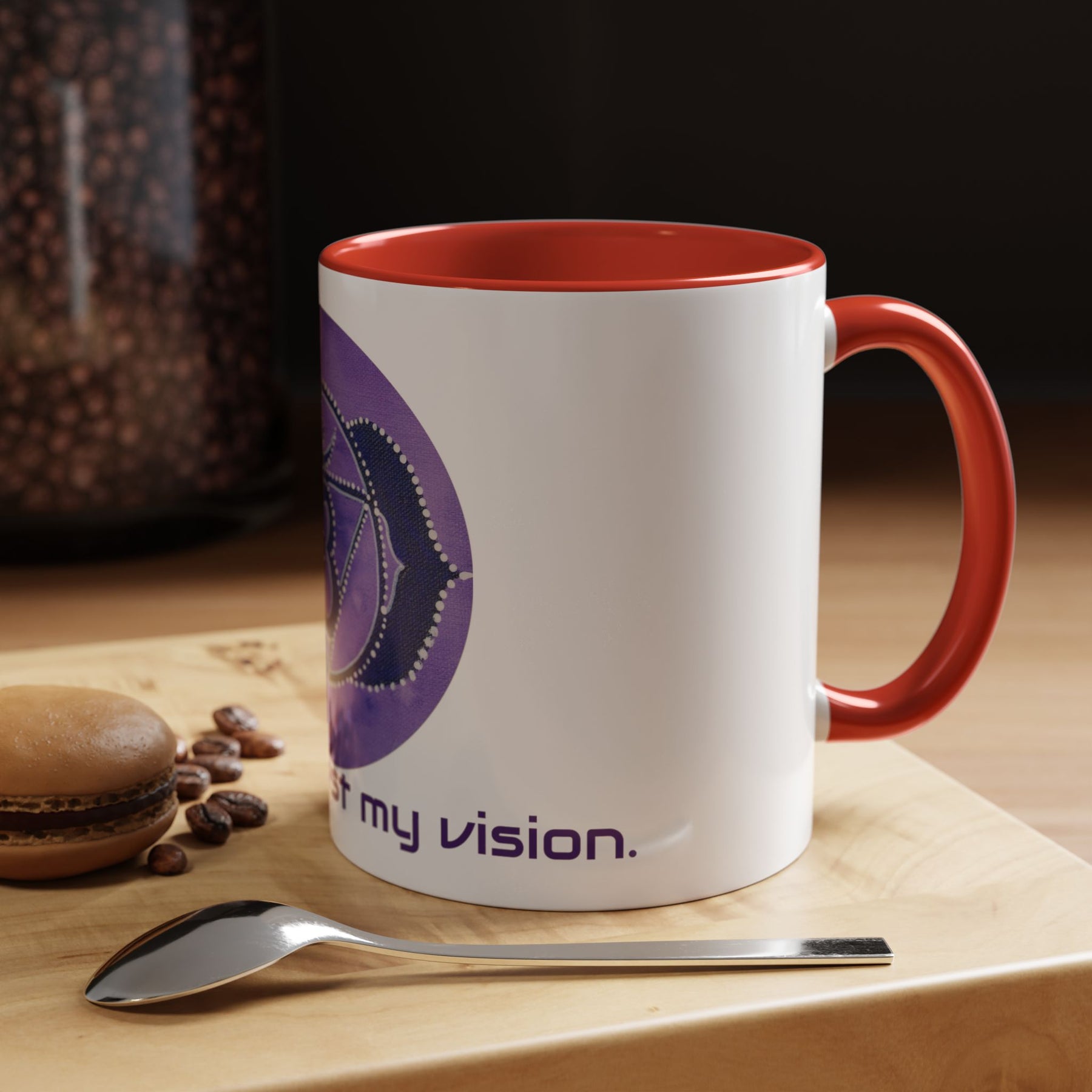 Third Eye Chakra Accent Mug 11oz with Colorful Design, Meditation Tea Mug - Ira World Art LLC