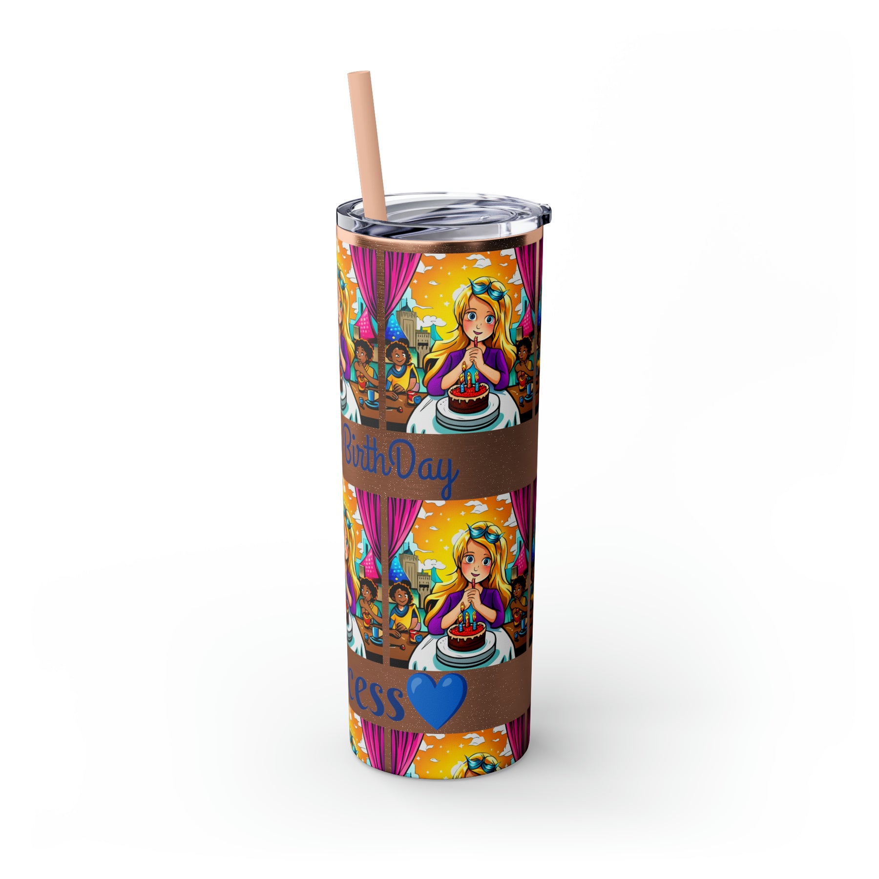 Stylish 20oz Birthday Skinny Tumbler with Straw – Celebrate in Sip-worthy Fashion!" - Ira World Art LLC