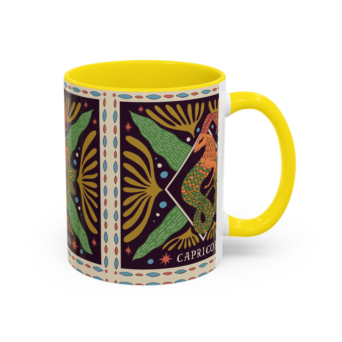 Colorful Capricorn Mug, Custom Ceramic Coffee Cup 11oz & 15oz Zodiac Design - Ira World Art LLC