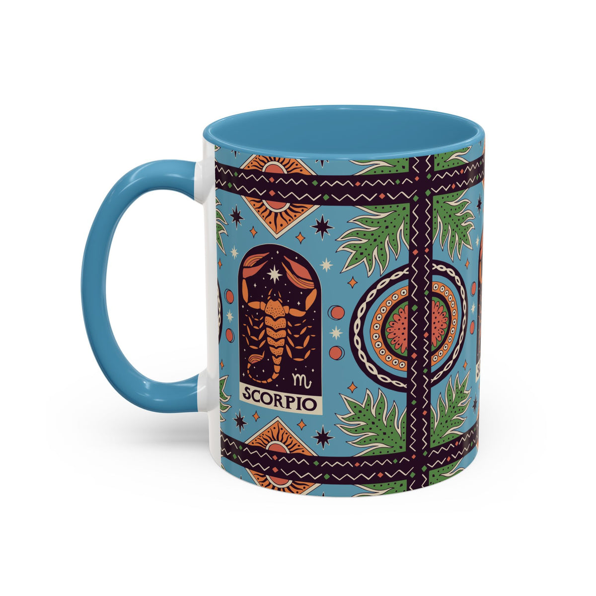 Colorful Scorpio Zodiac Ceramic Mug, Custom 11oz & 15oz Coffee Cup Design - Ira World Art LLC
