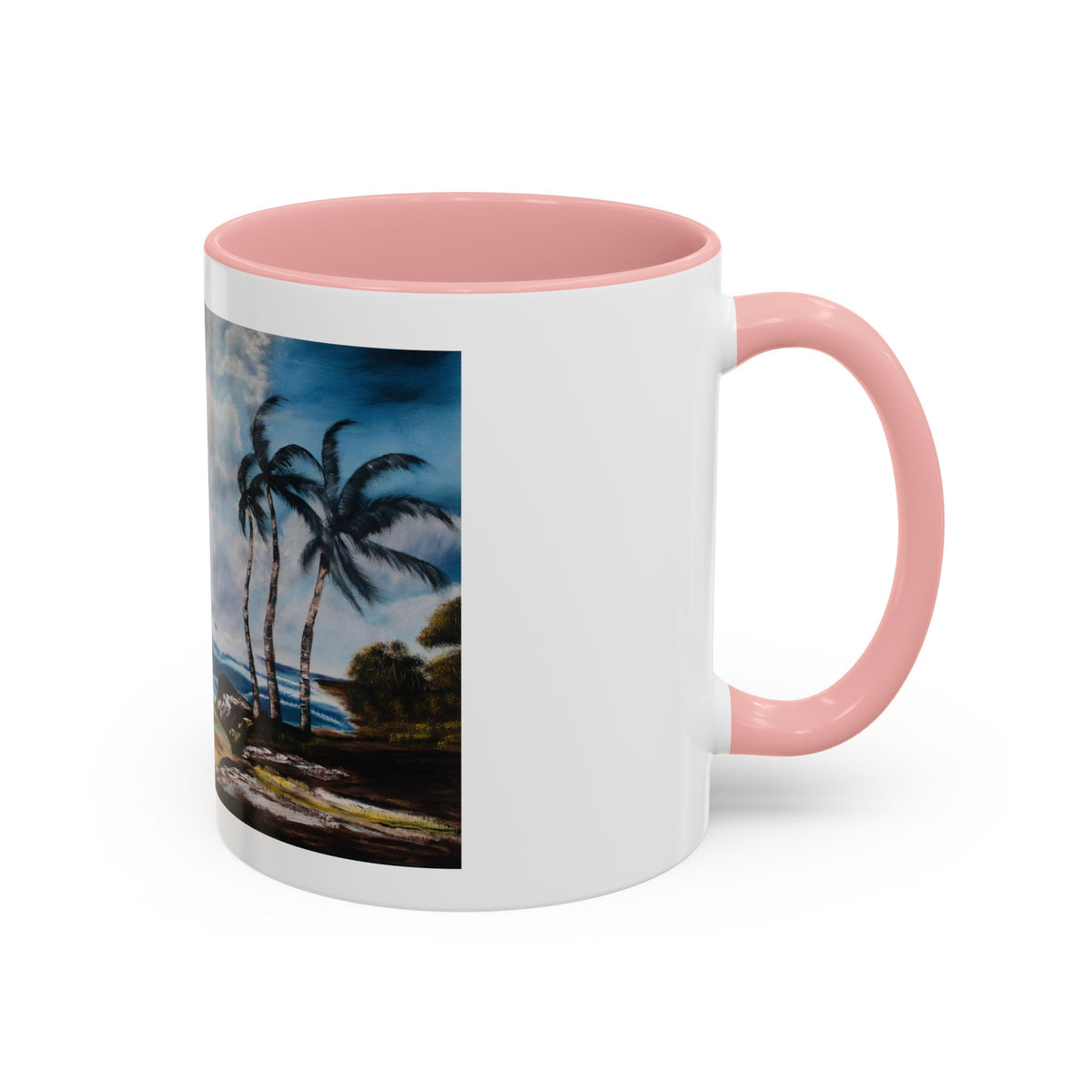 Accent Coffee Mug, 11oz | Accent mug | White blue mug | Outdoor Mug| See View Mug - Ira World Art LLC
