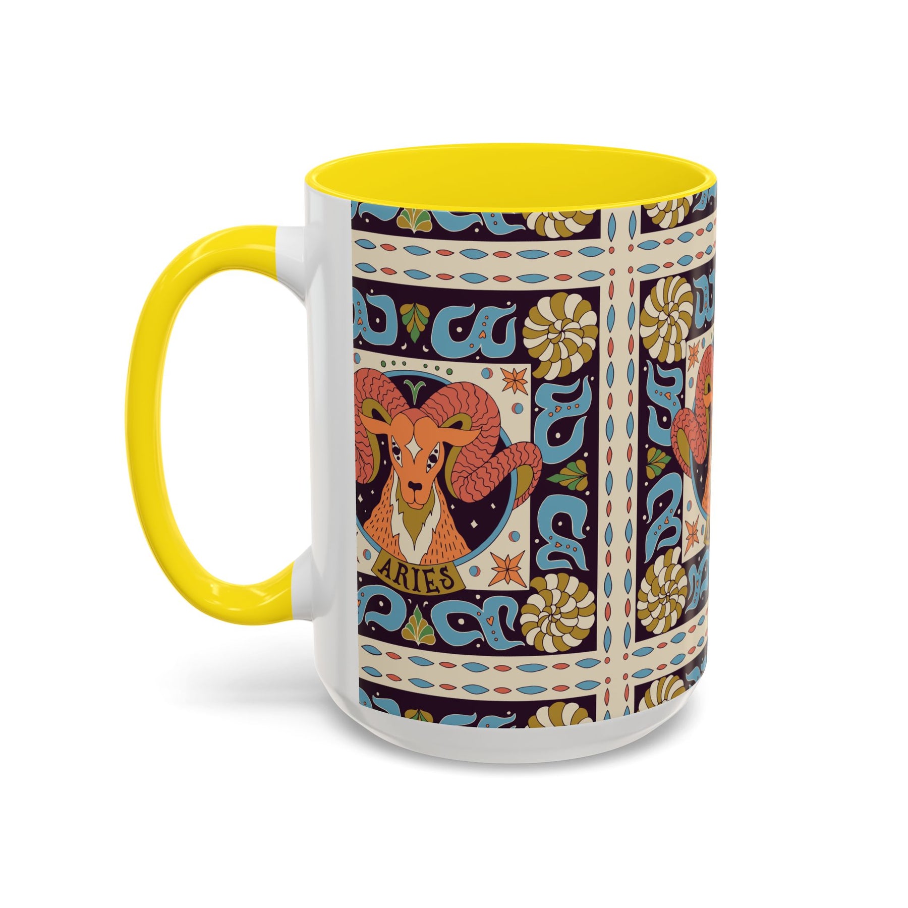Colorful Capricorn Coffee Mug, Custom Ceramic 11oz & 15oz Zodiac Design - Ira World Art LLC