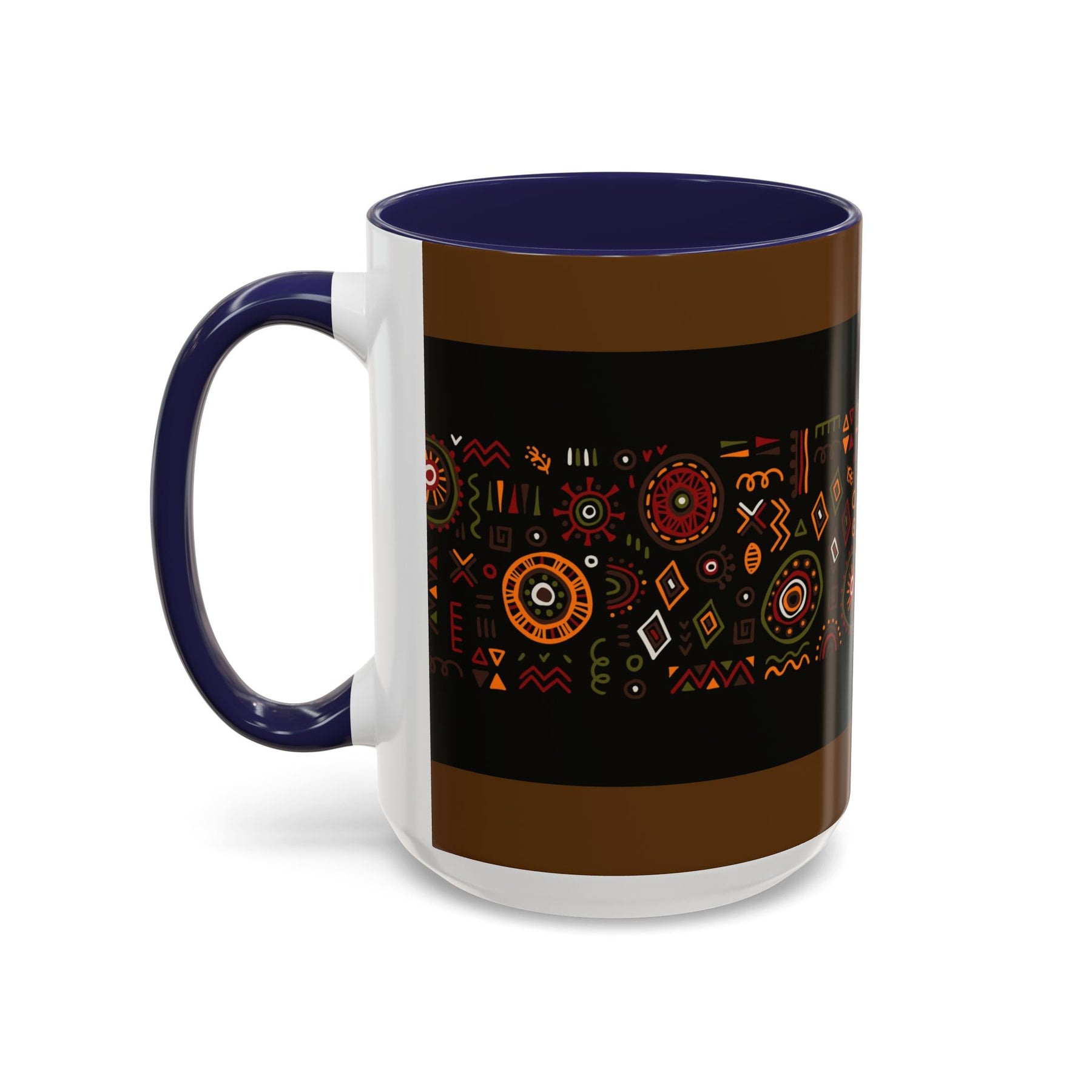 Tribal Ceramic Coffee Mug, Afrocentric Colorful Design, Custom 11oz & 15oz - Ira World Art LLC