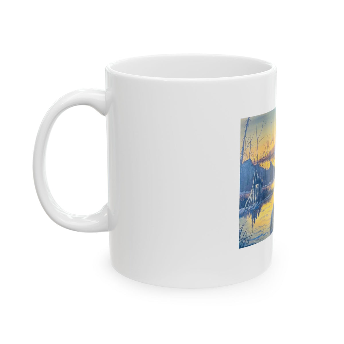 Watercolor Artistic Ceramic Mug, Colorful 11oz & 15oz Aesthetic Drinkware - Ira World Art LLC