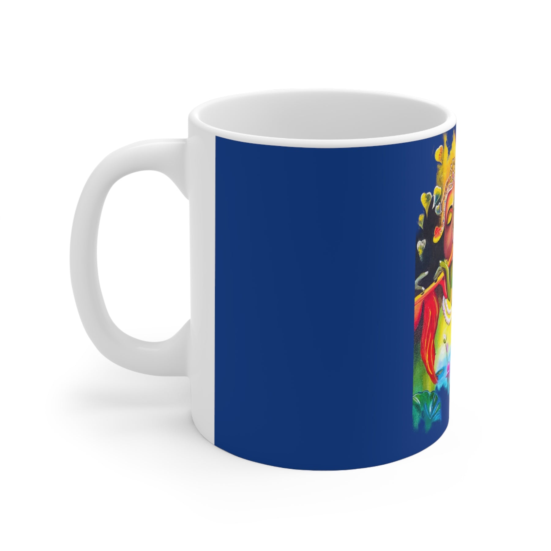 Radha Krishna Ceramic Coffee Mug 11oz, Love Gift, Aesthetic Cup - Ira World Art LLC