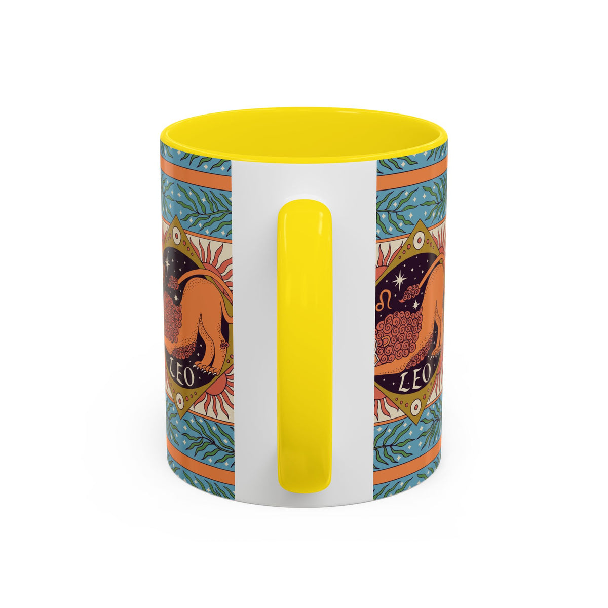 Vibrant Leo Zodiac Coffee Mug, Custom Ceramic 11oz & 15oz Colorful Design - Ira World Art LLC