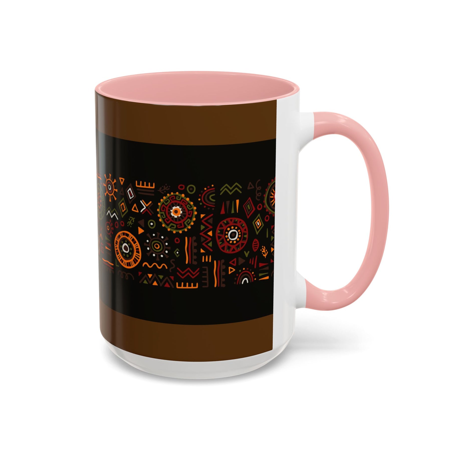 Tribal Ceramic Coffee Mug, Afrocentric Colorful Design, Custom 11oz & 15oz - Ira World Art LLC