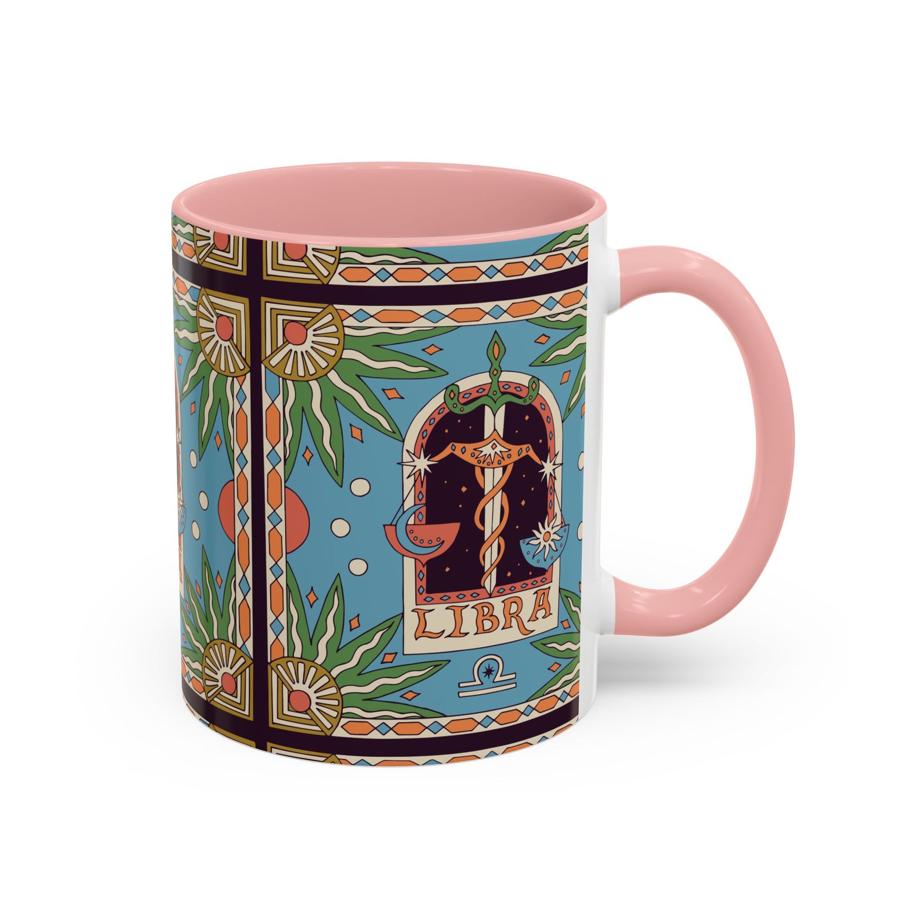 Custom Libra Coffee Mug, Colorful Ceramic 11oz & 15oz Zodiac Design - Ira World Art LLC