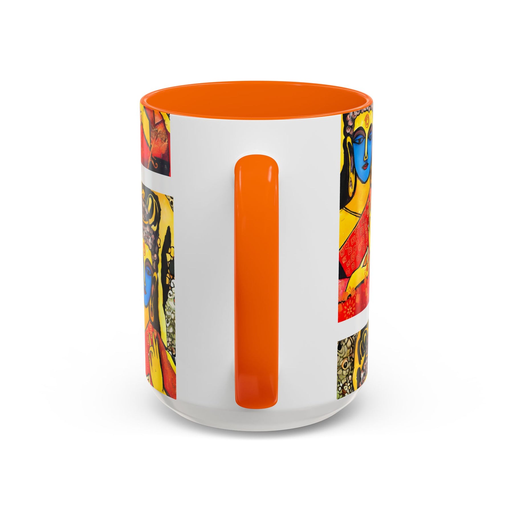 Inspirational Yoga Ceramic Mug, Colorful Buddhist Painting, 11oz & 15oz Unique Coffee Cup - Ira World Art LLC