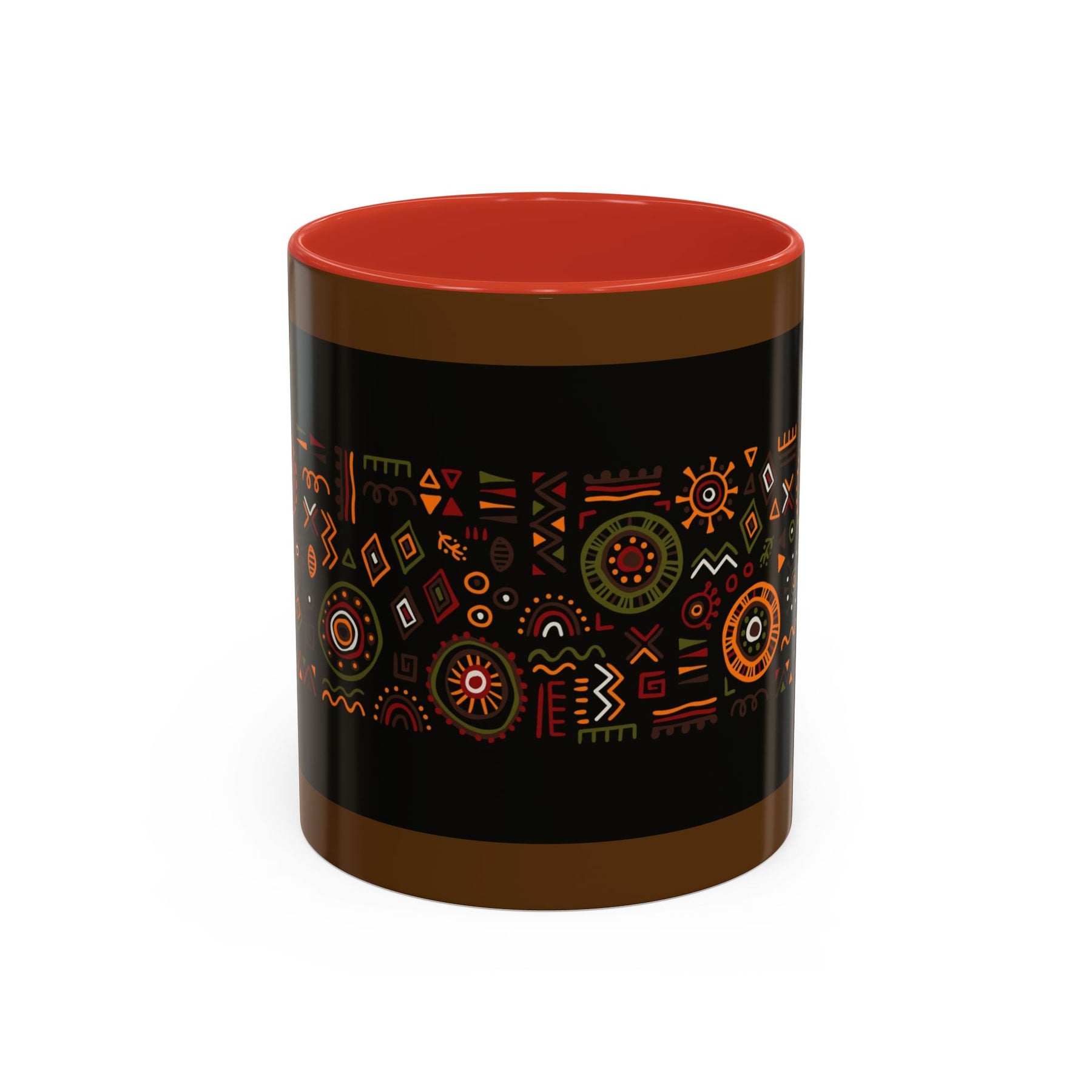 Tribal Ceramic Coffee Mug, Afrocentric Colorful Design, Custom 11oz & 15oz - Ira World Art LLC