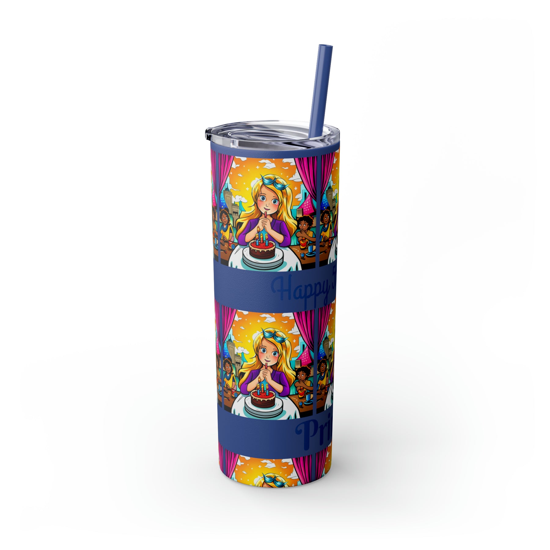 Stylish 20oz Birthday Skinny Tumbler with Straw – Celebrate in Sip-worthy Fashion!" - Ira World Art LLC
