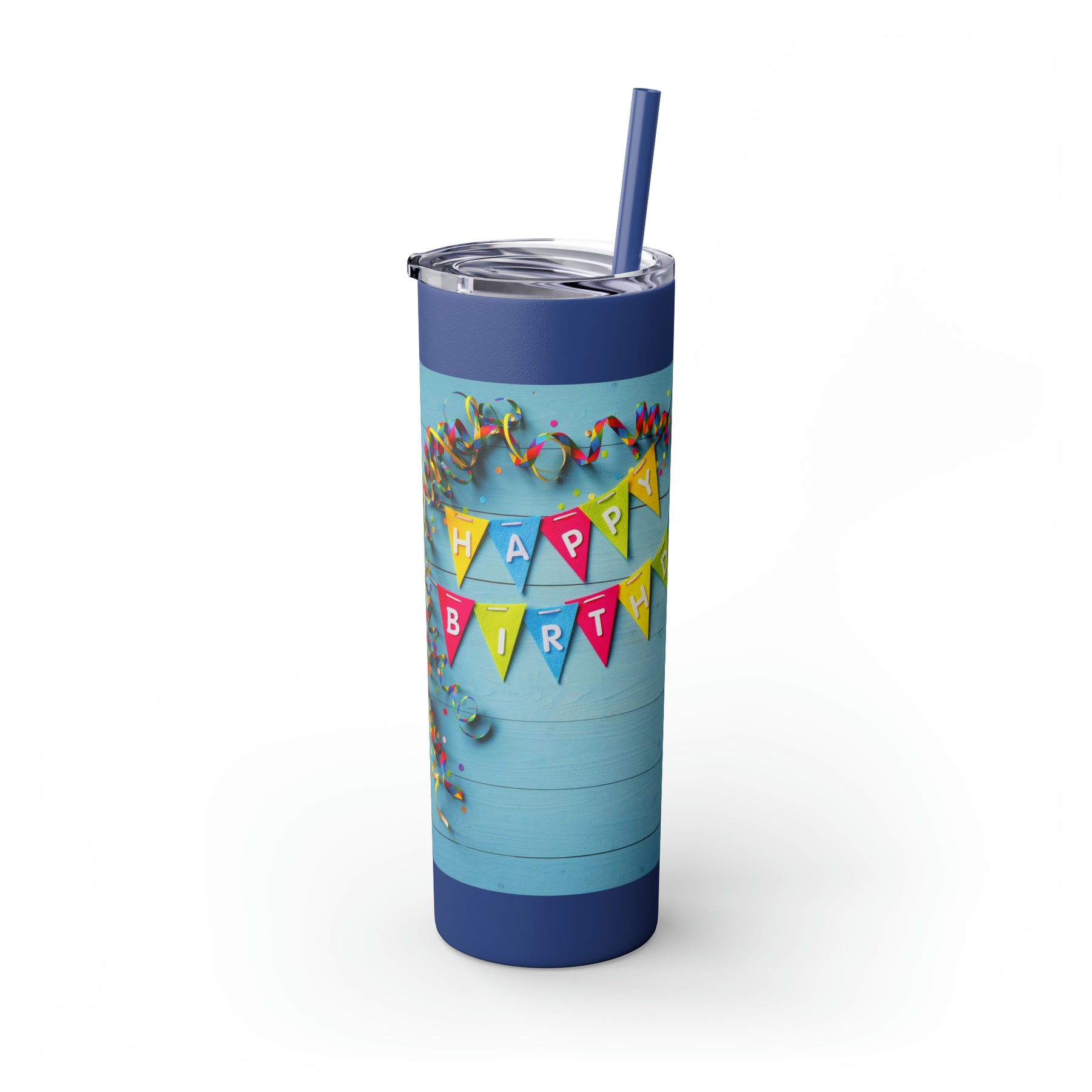 Stylish 20oz Birthday Skinny Tumbler with Straw – Celebrate in Sip-worthy Fashion! - Ira World Art LLC