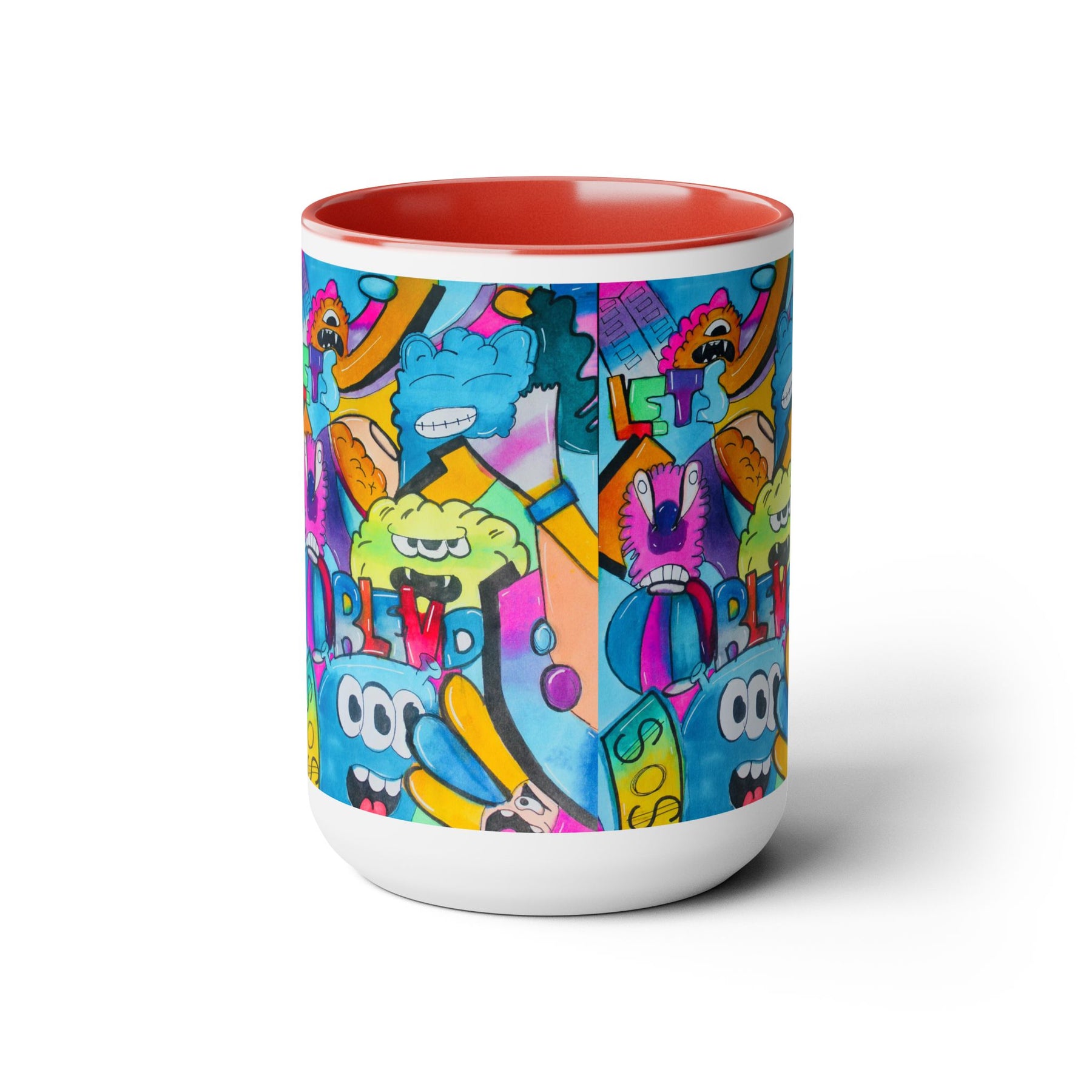 Colorful Two-Tone 15oz Kids Mug with Durable Ceramic, School & Toddler Design - Ira World Art LLC