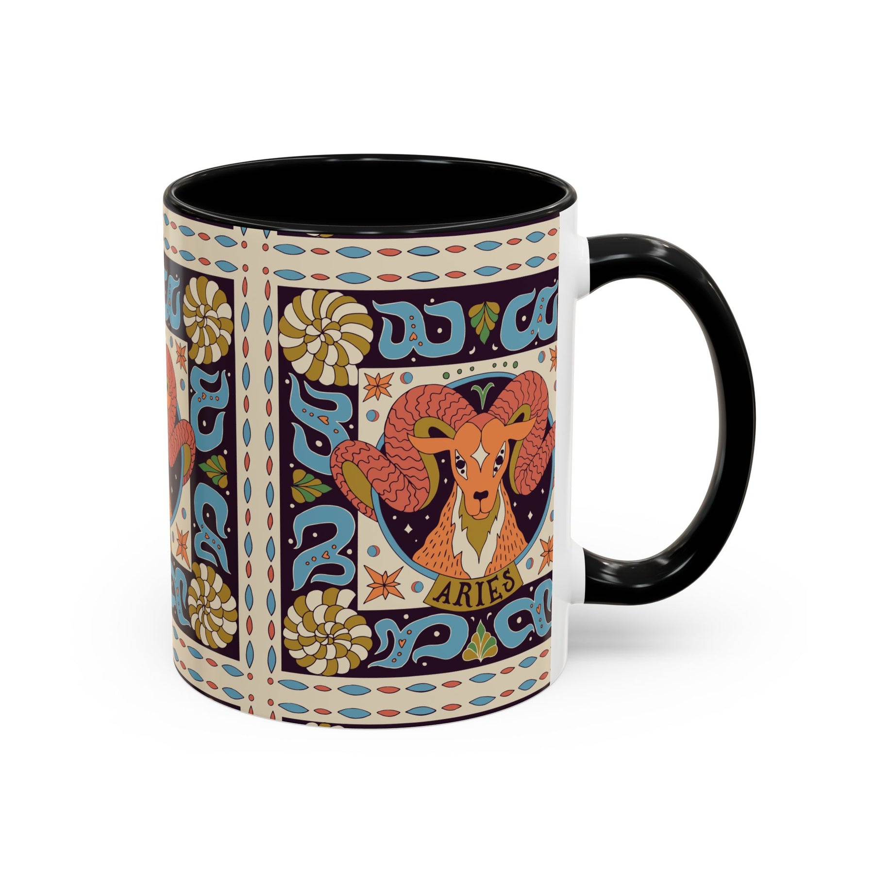 Colorful Capricorn Coffee Mug, Custom Ceramic 11oz & 15oz Zodiac Design - Ira World Art LLC