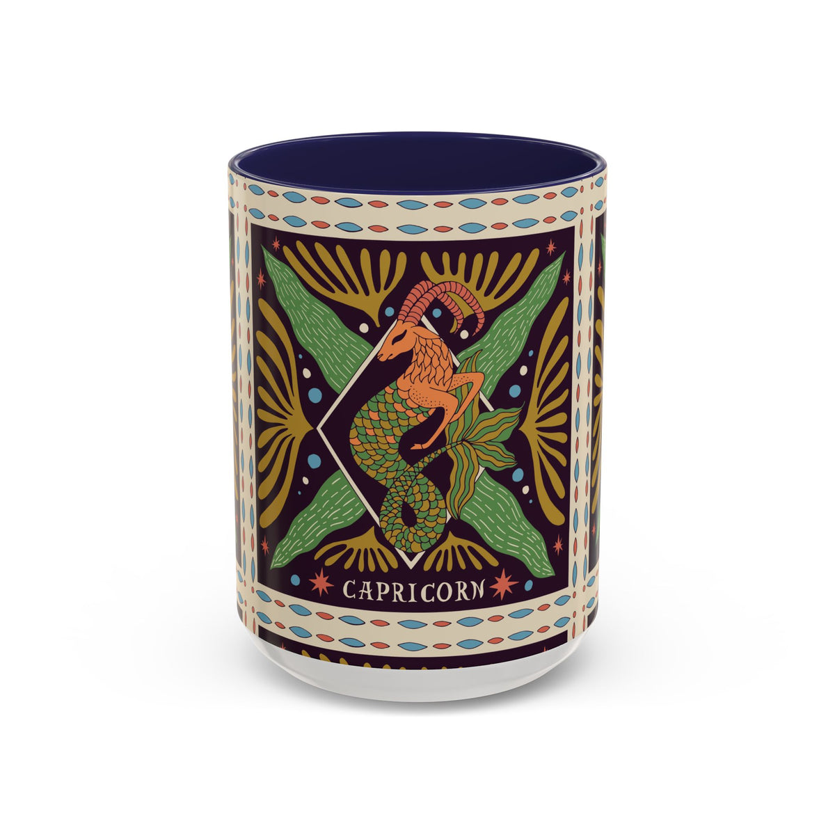 Colorful Capricorn Mug, Custom Ceramic Coffee Cup 11oz & 15oz Zodiac Design - Ira World Art LLC