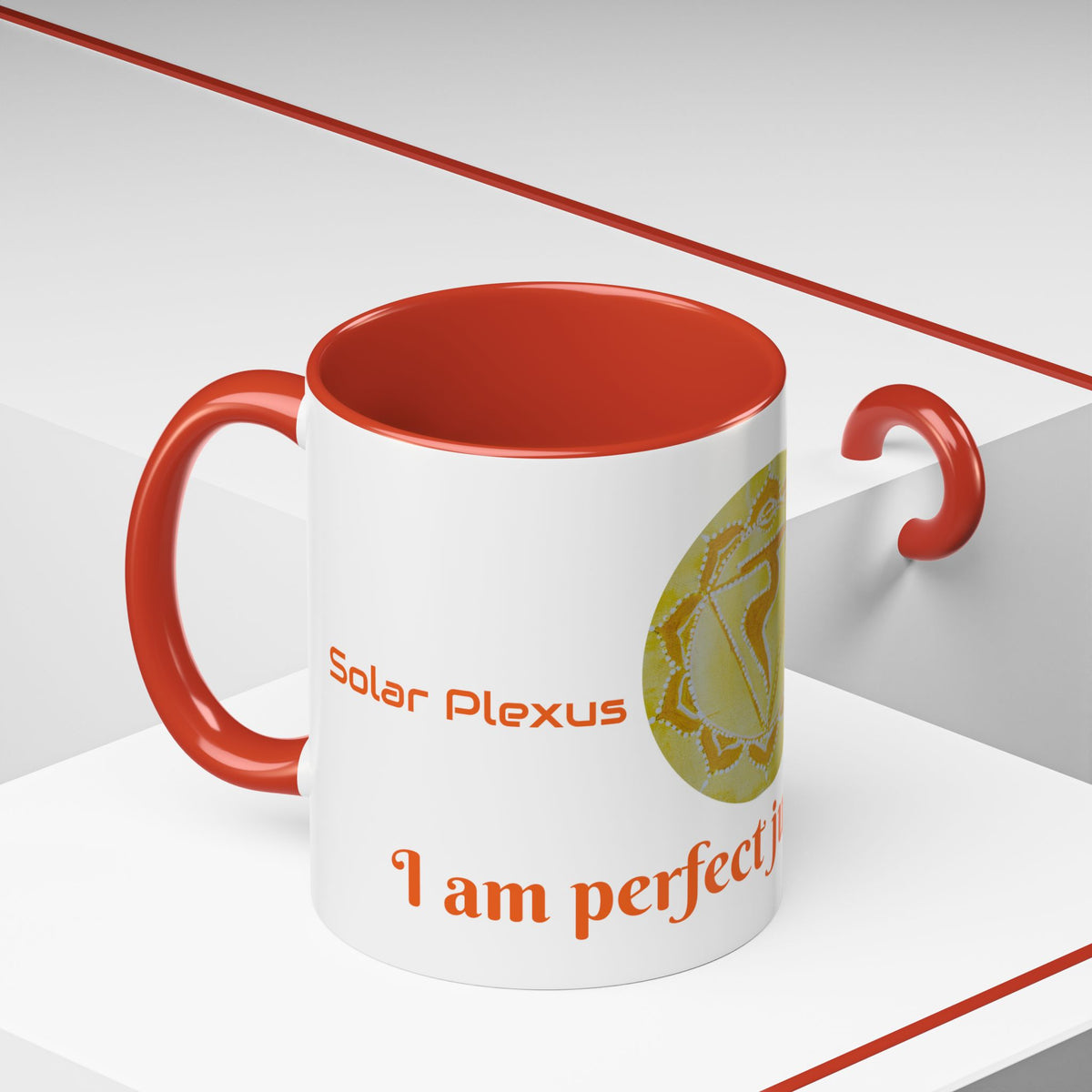 Solar Plexus Chakra Ceramic Coffee Mug 11oz with Hindu Art Design - Ira World Art LLC