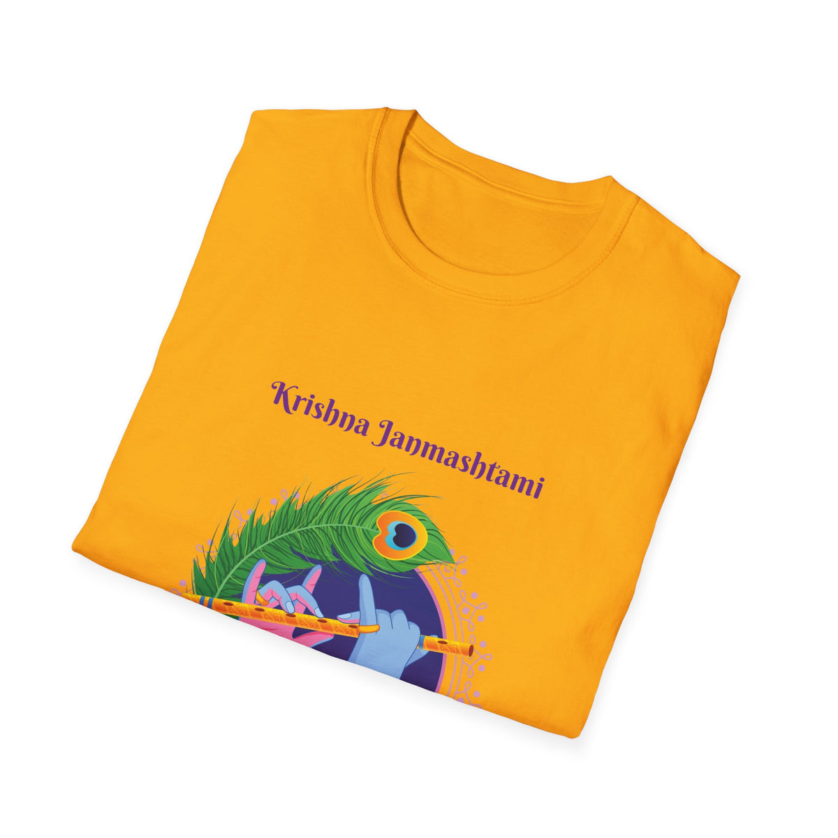 Krishna Janmashtami Unisex Softstyle T-Shirt, Festival Shirt, Spiritual Apparel, Gifts for Friends, Cultural Celebrations, Hindu Festivities - Ira World Art LLC