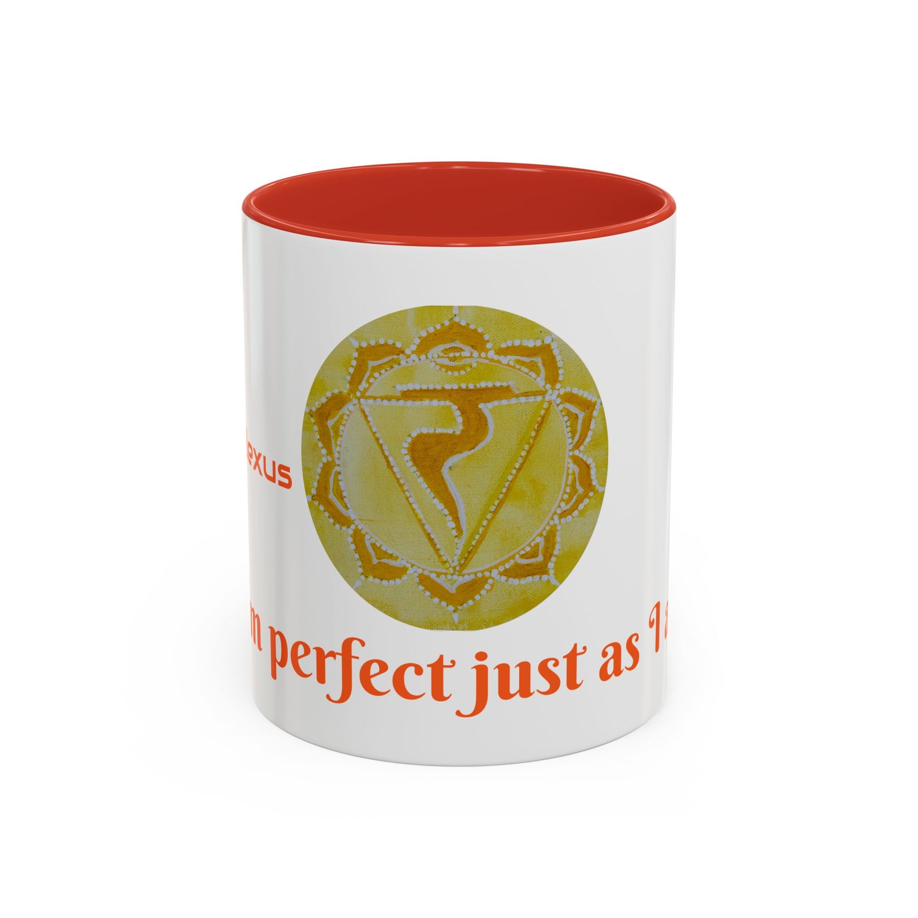 Solar Plexus Chakra Ceramic Coffee Mug 11oz with Hindu Art Design - Ira World Art LLC