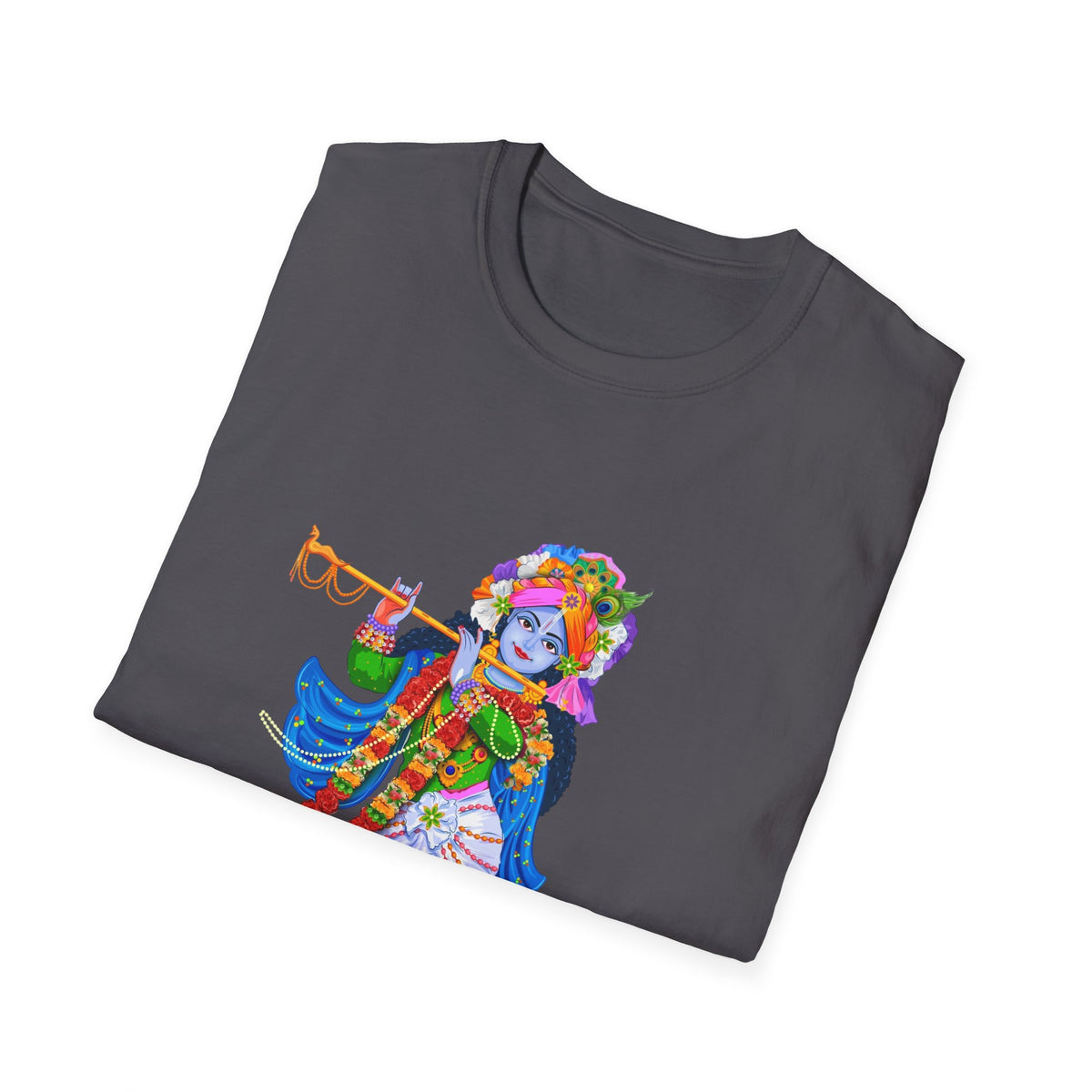 Krishana Tees - Spiritual Unisex Softstyle T-Shirt, Hindu God Tee, Religious Clothing, Meditation Shirt, Yoga Outfit - Ira World Art LLC