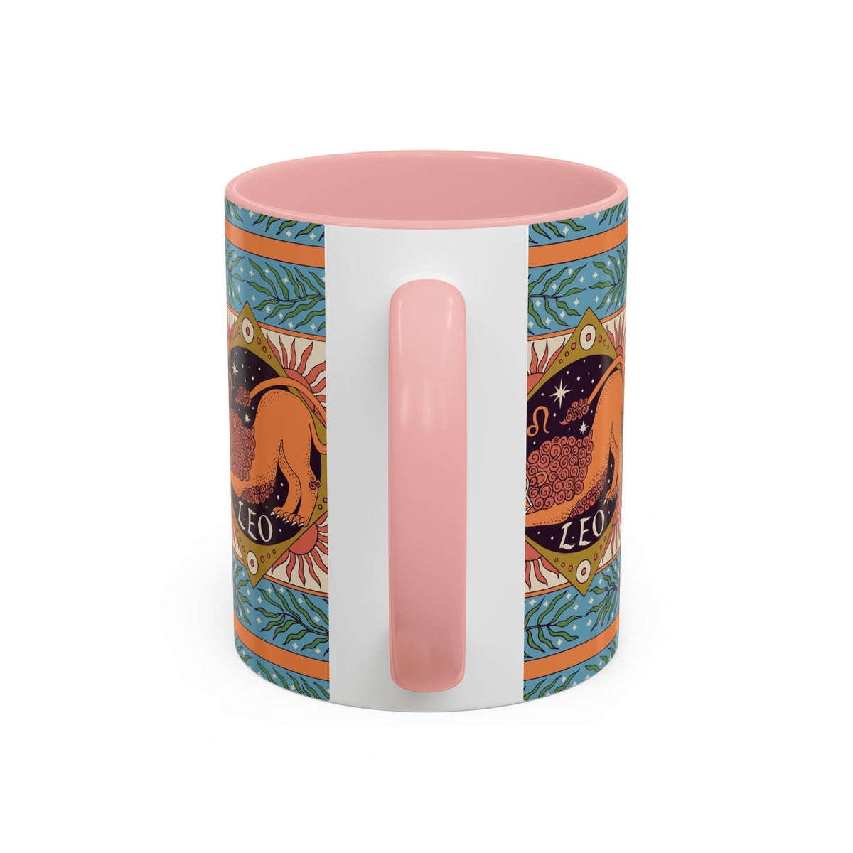 Vibrant Leo Zodiac Coffee Mug, Custom Ceramic 11oz & 15oz Colorful Design - Ira World Art LLC