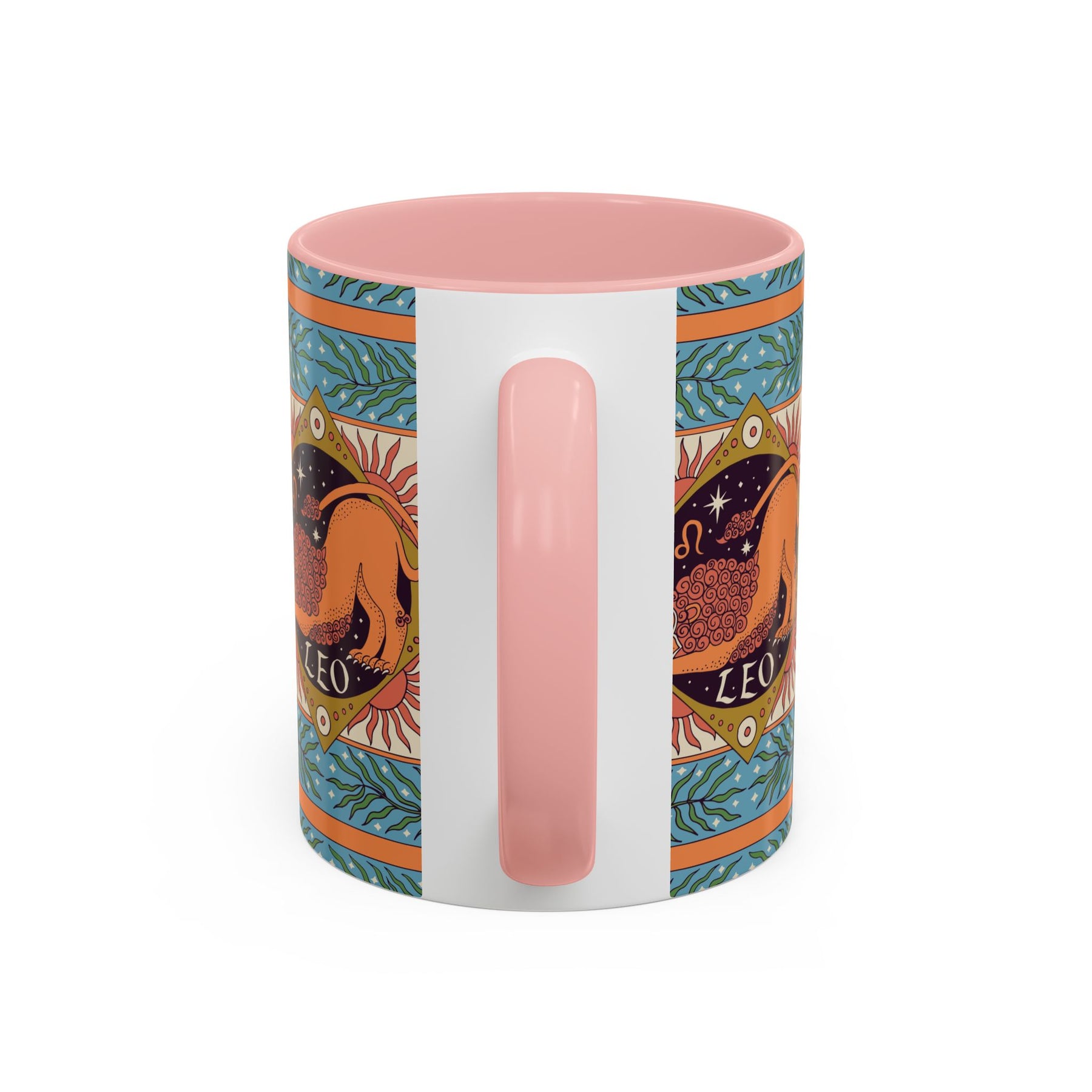 Vibrant Leo Zodiac Coffee Mug, Custom Ceramic 11oz & 15oz Colorful Design - Ira World Art LLC