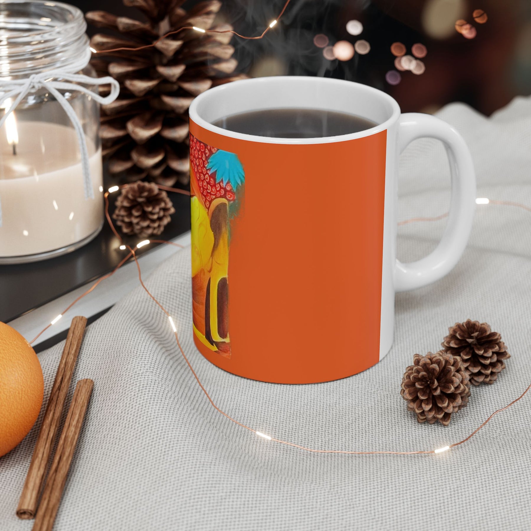 Inspirational 11oz Ceramic Coffee Cup with Colorful Buddha Design, Motivational Yoga Mug - Ira World Art LLC