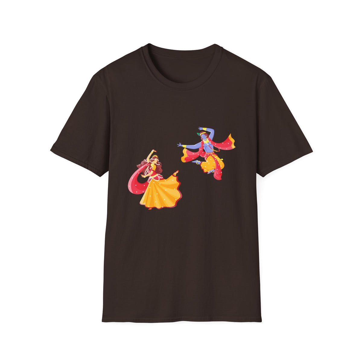 Radha Krishna Unisex Softstyle T-Shirt, Hindu Deity Tee, Spiritual Apparel, Yoga Top, Festival Clothing - Ira World Art LLC