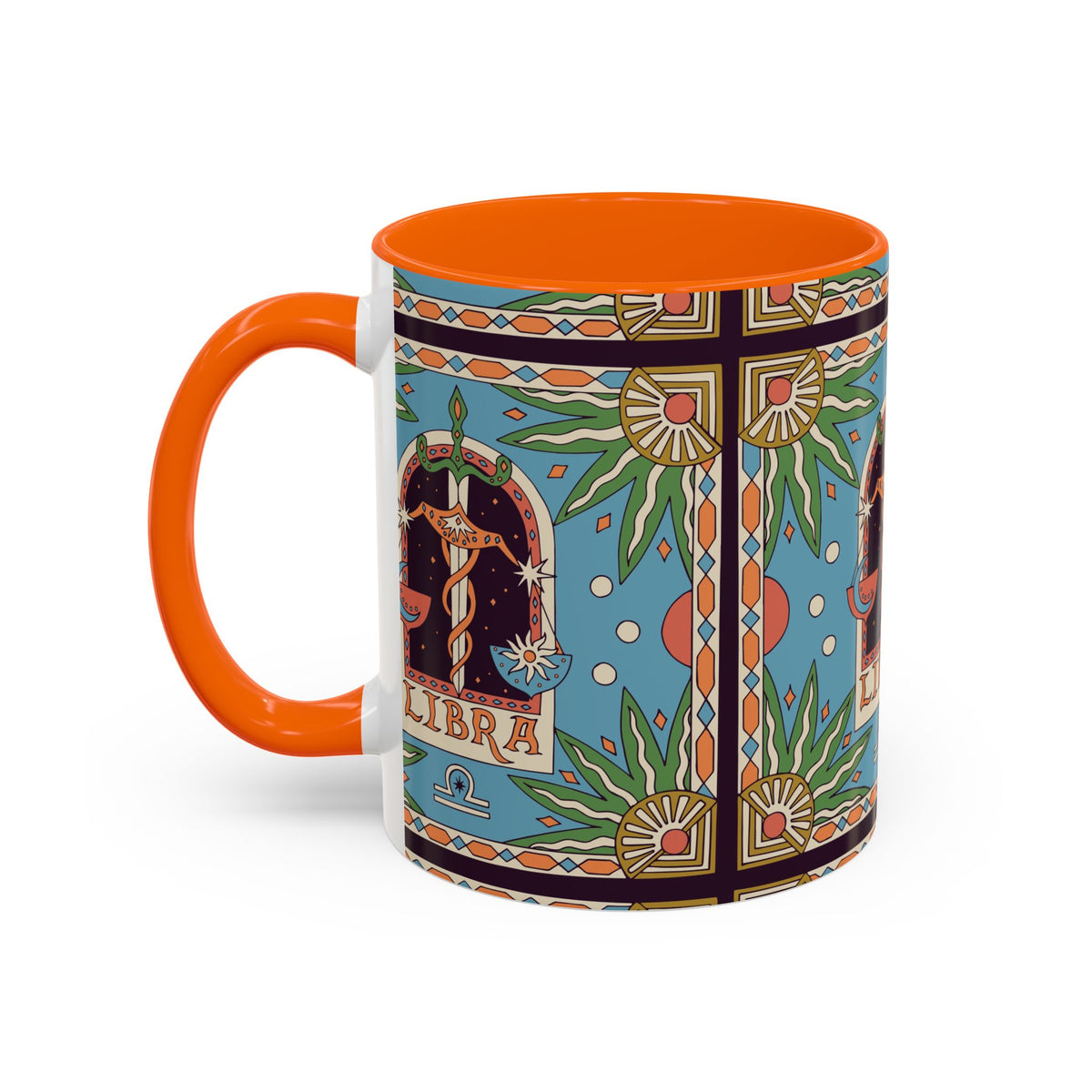 Custom Libra Coffee Mug, Colorful Ceramic 11oz & 15oz Zodiac Design - Ira World Art LLC