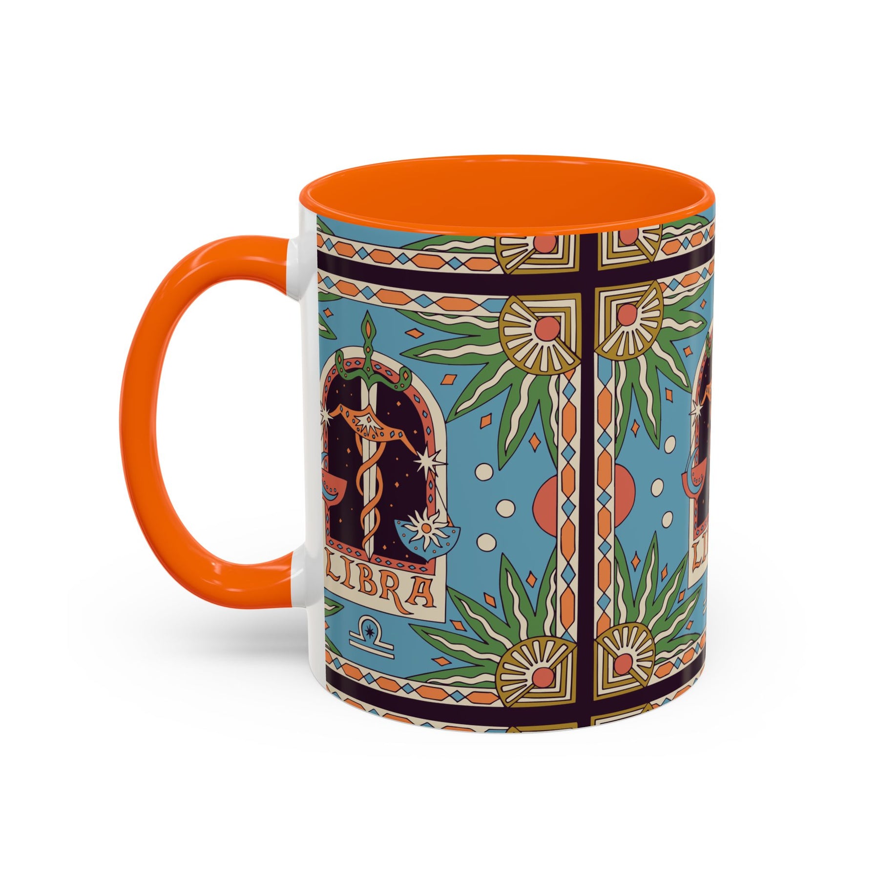 Custom Libra Coffee Mug, Colorful Ceramic 11oz & 15oz Zodiac Design - Ira World Art LLC