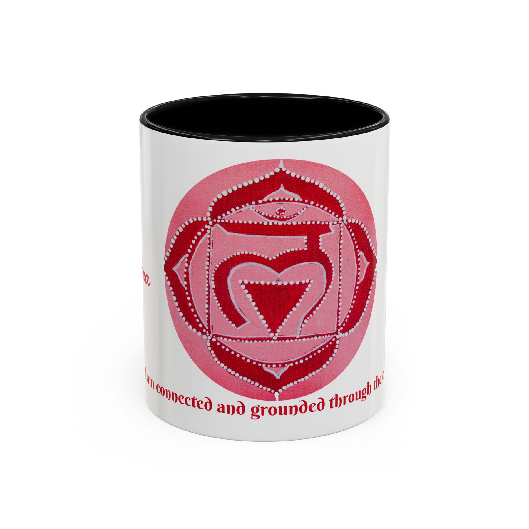 Root Chakra Mug for Meditation – 11oz Yoga Cup with Bold Design - Ira World Art LLC