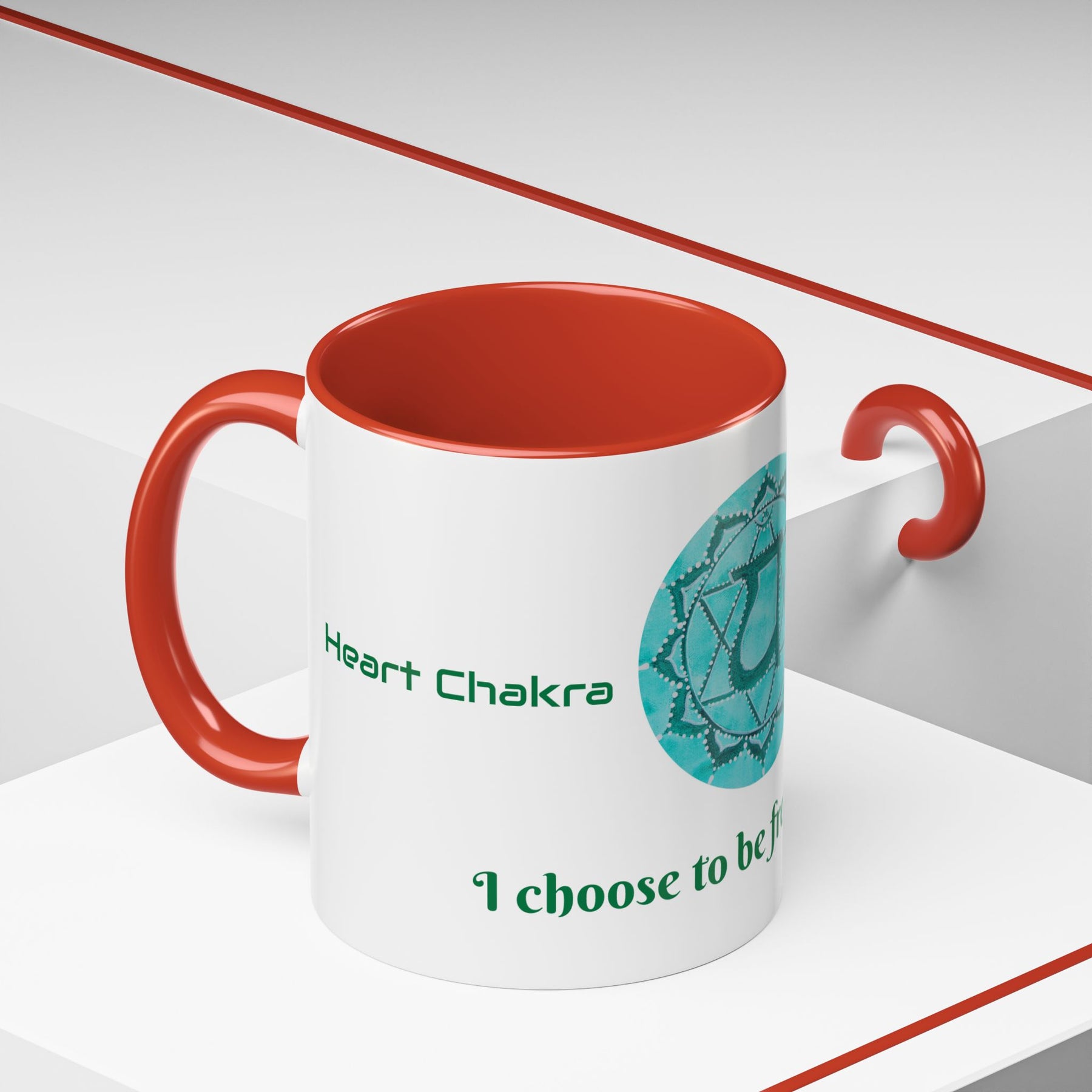 Heart Chakra Ceramic Coffee Mug 11oz with Artistic Zodiac Design - Ira World Art LLC