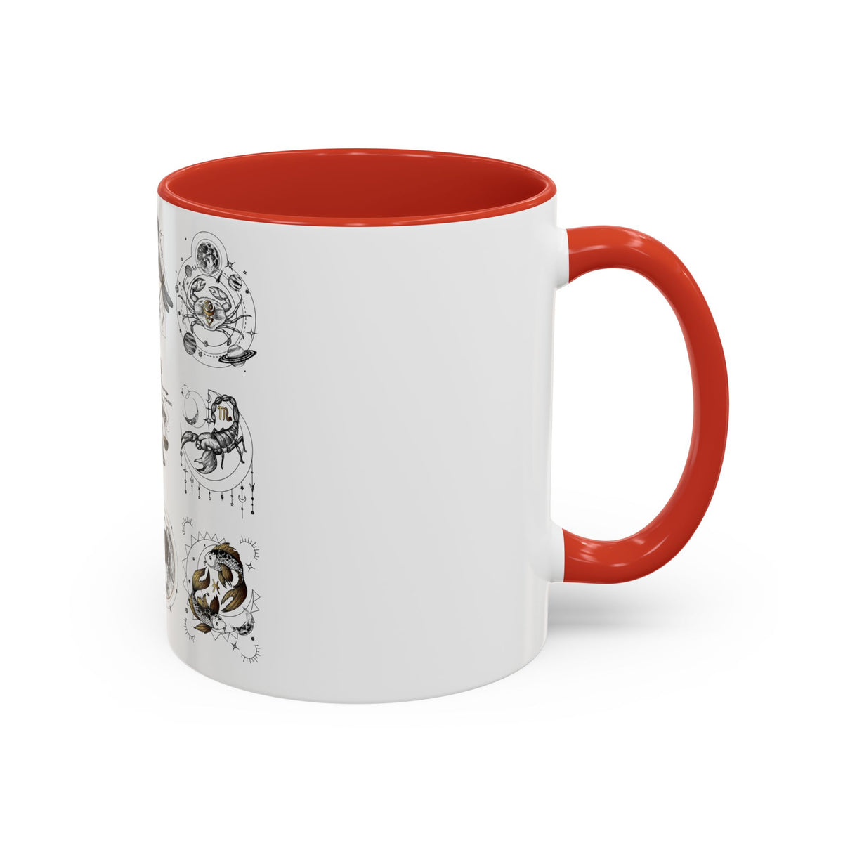 Zodiac Accent Ceramic Coffee Mug with Vibrant Horoscope Design 11oz & 15oz - Ira World Art LLC