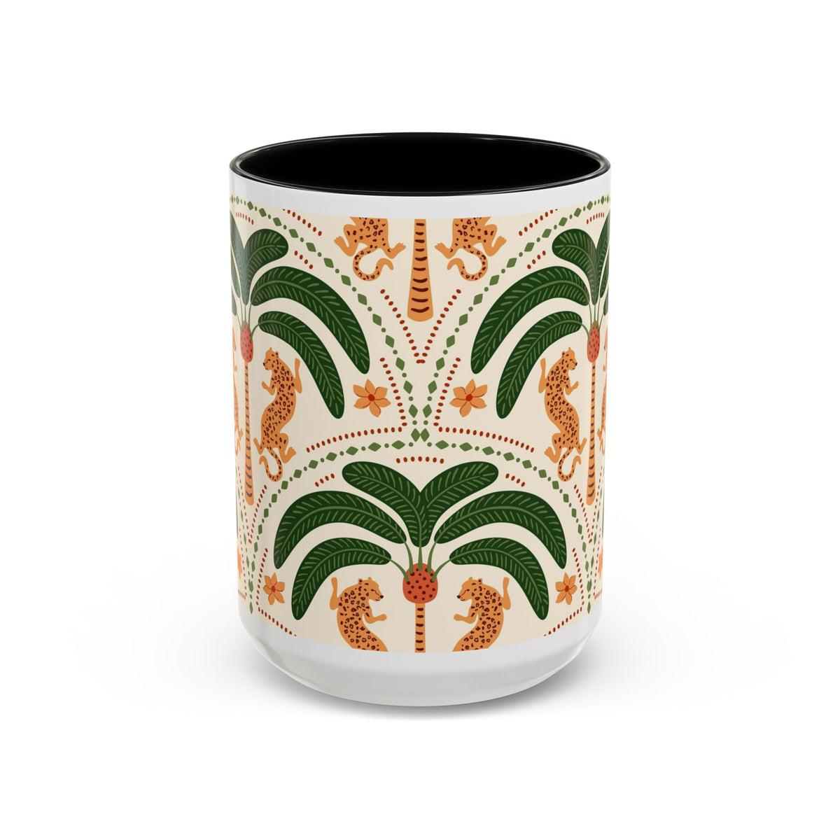 Tropical Ceramic Coffee Mug with Colorful Floral Design, 11oz & 15oz - Ira World Art LLC