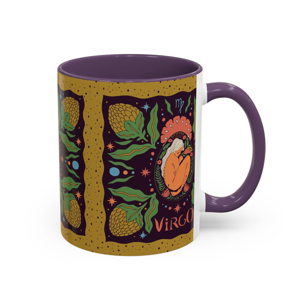 Virgo Zodiac Custom Coffee Mug, Colorful Ceramic 11oz and 15oz Design - Ira World Art LLC