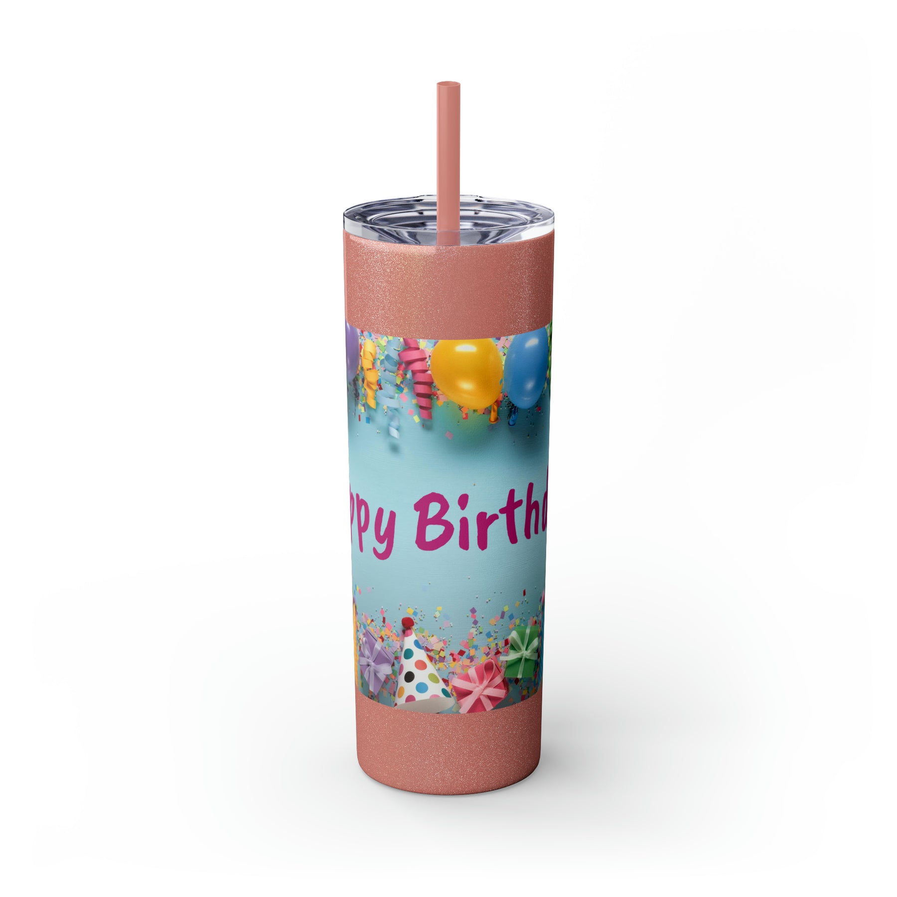 Birthday Skinny Tumbler with Straw – Celebrate in Sip-worthy Fashion!, 20oz - Ira World Art LLC