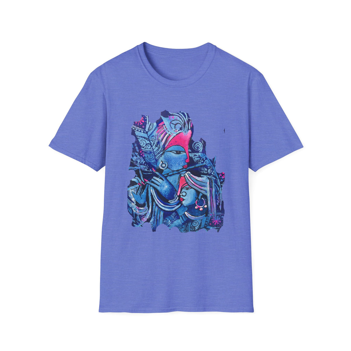 Radha Krishna Painting Print Unisex T-Shirt, Hindu Deity Tee, Spiritual Clothing, Religious Art Shirt, Festival Wear - Ira World Art LLC