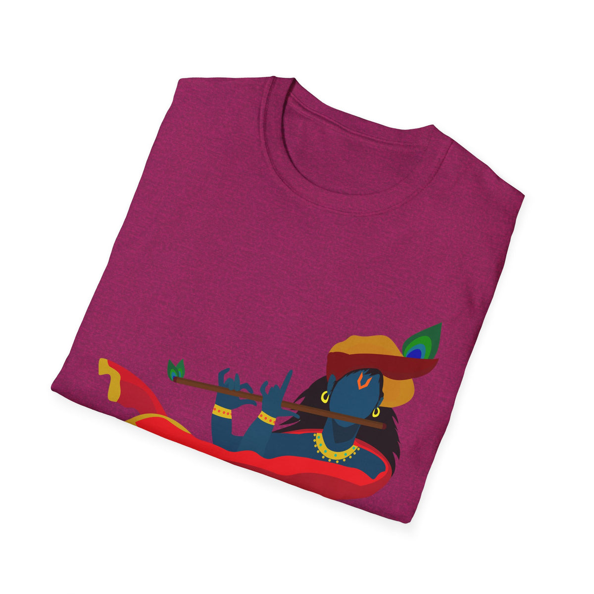 Krishna Tees Unisex T-Shirt - Indian Spiritual Clothing, Krishna Boho Shirt, Yoga Apparel, Unisex Graphic Tee, Hindu Krishna Top - Ira World Art LLC