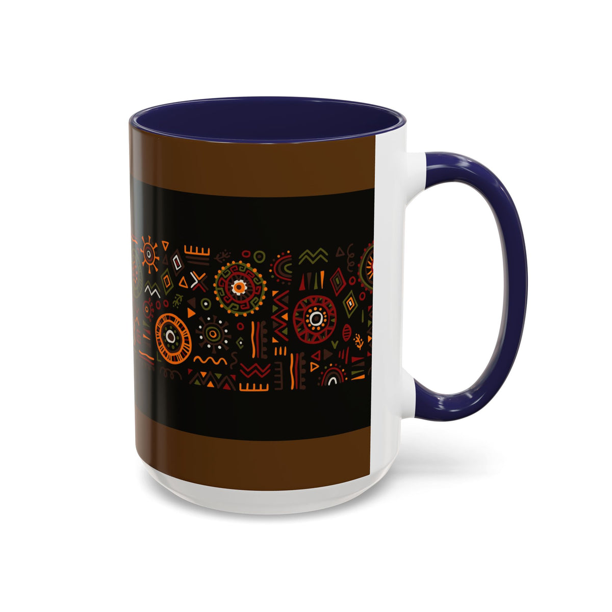 Tribal Ceramic Coffee Mug, Afrocentric Colorful Design, Custom 11oz & 15oz - Ira World Art LLC