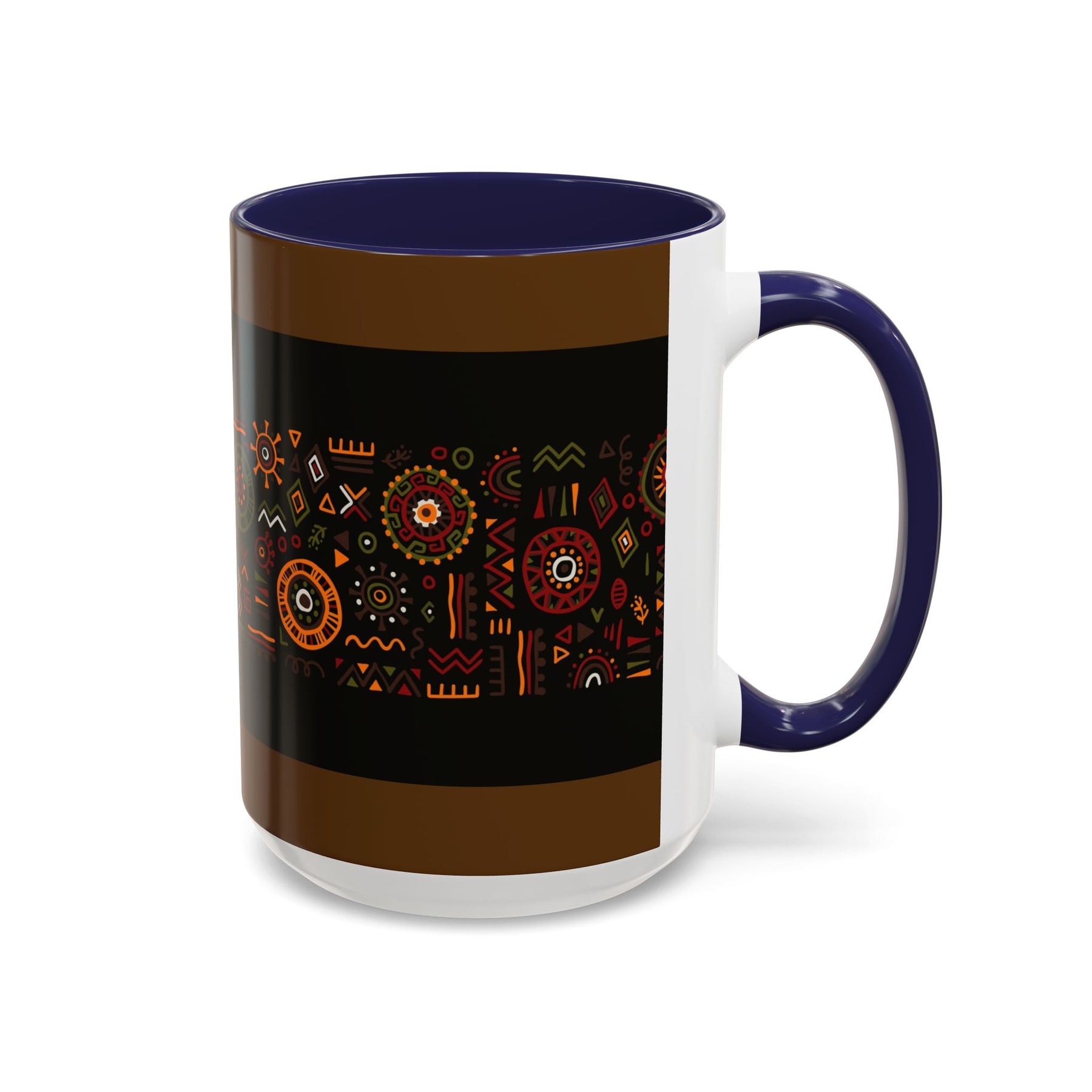Tribal Ceramic Coffee Mug, Afrocentric Colorful Design, Custom 11oz & 15oz - Ira World Art LLC