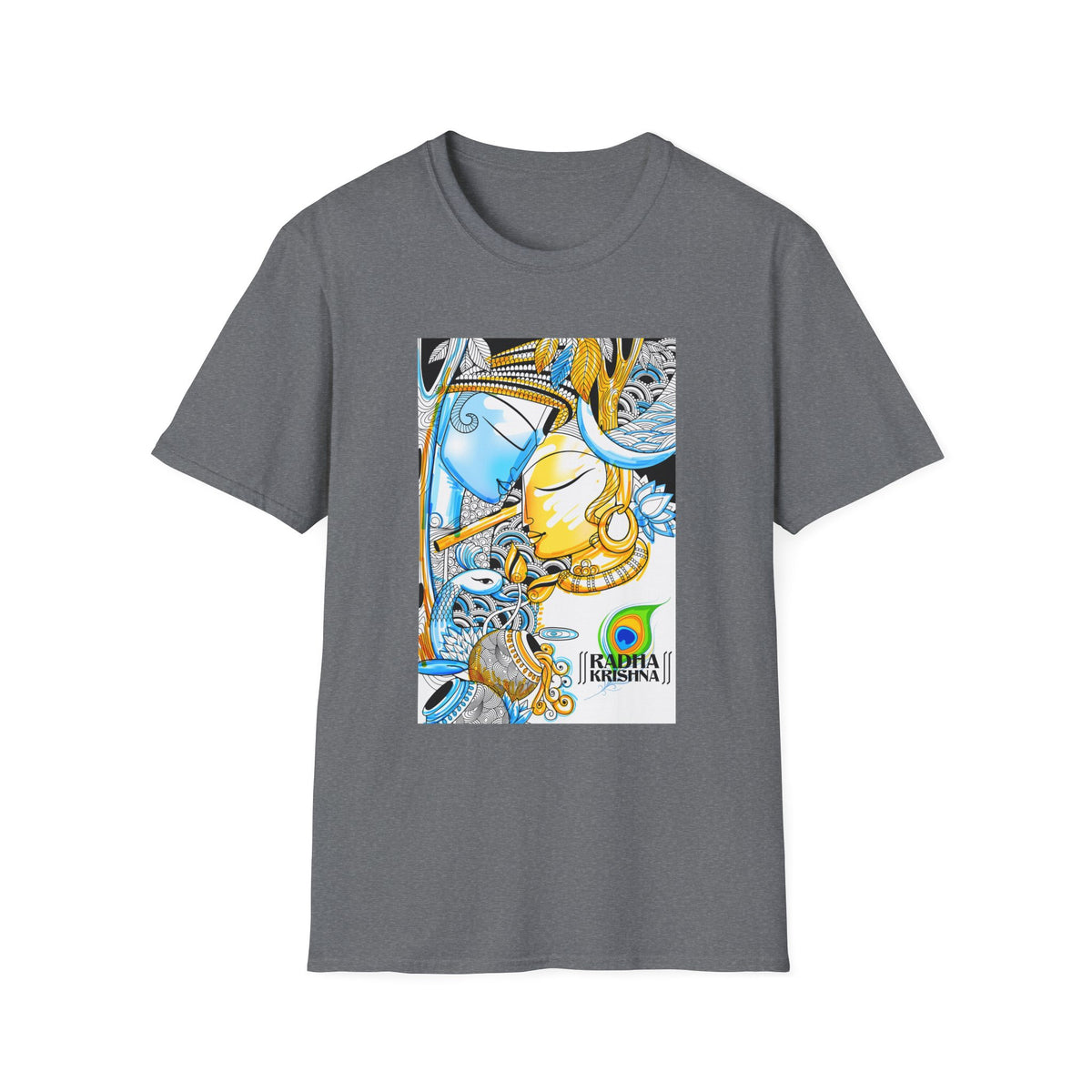 Radha Krishna Unisex T-Shirt, Spiritual Tee, Hindu Deity Shirt, Religious Gift, Meditation Top - Ira World Art LLC