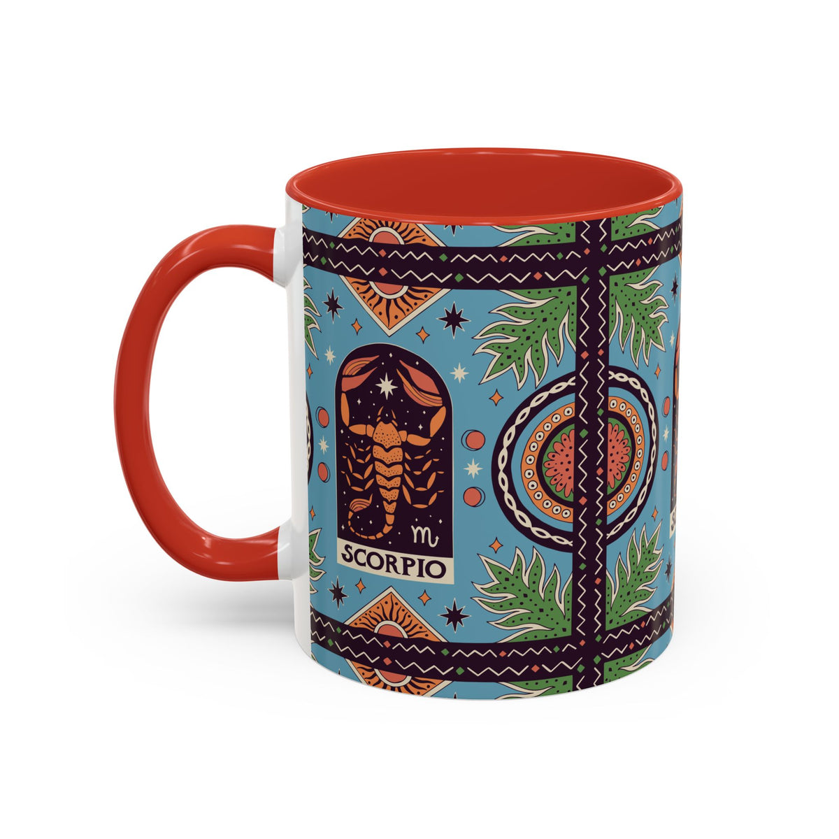 Colorful Scorpio Zodiac Ceramic Mug, Custom 11oz & 15oz Coffee Cup Design - Ira World Art LLC